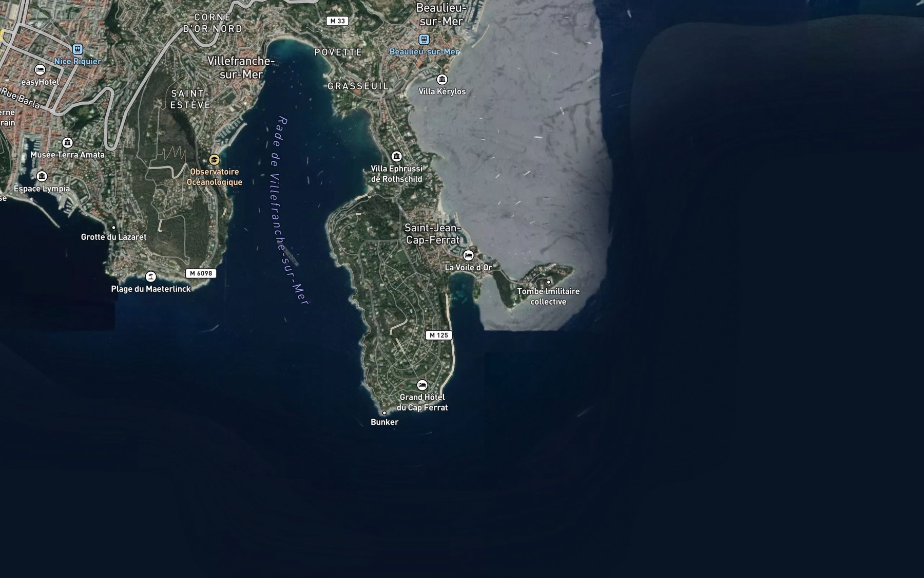 Satellite map of the Anse des Fosses