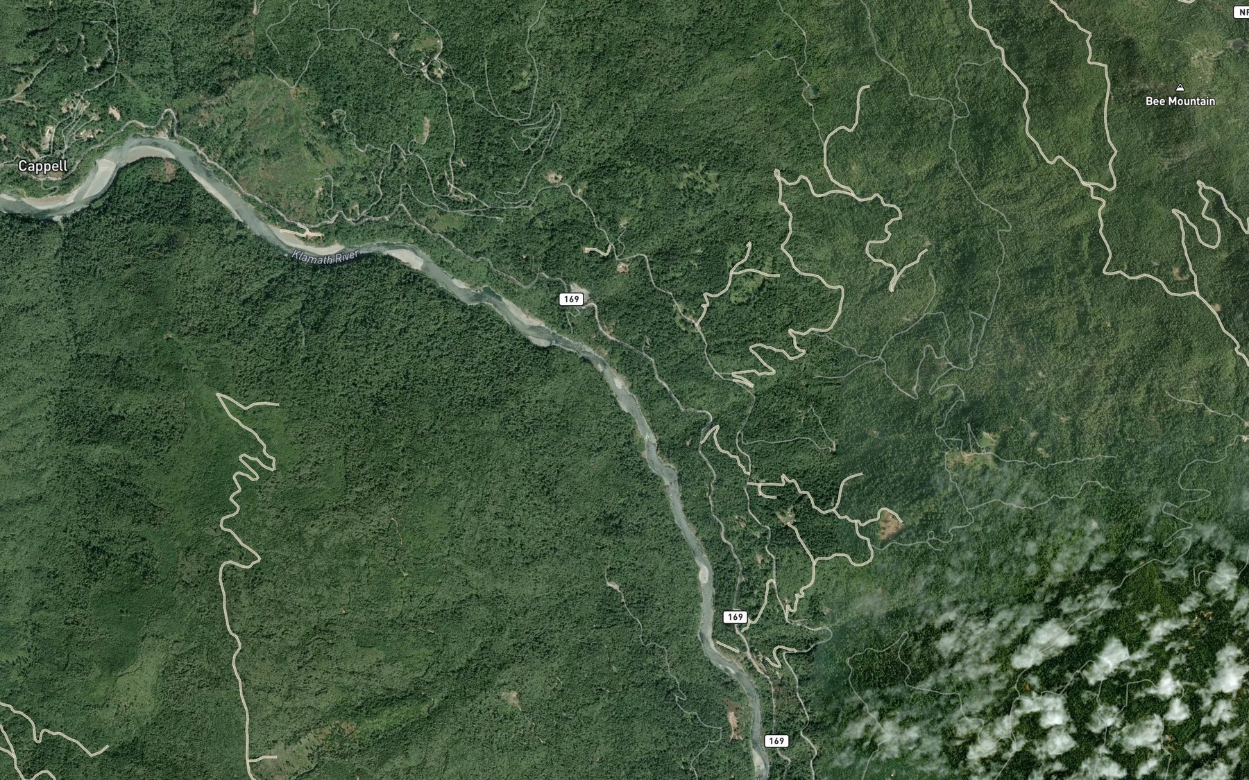 Satellite map of the Chqui Creek