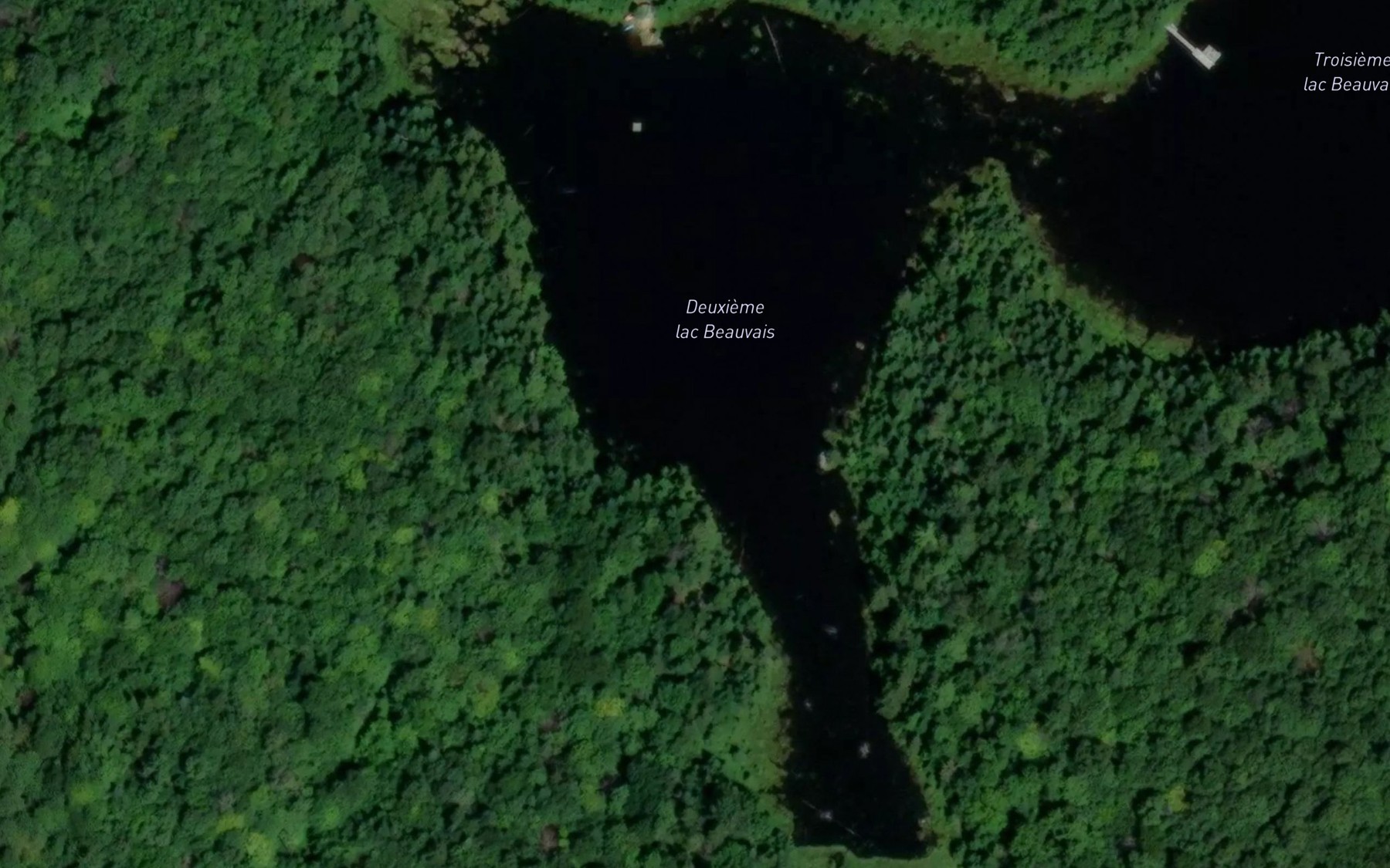 Satellite map of the Deuxieme lac Beauvais