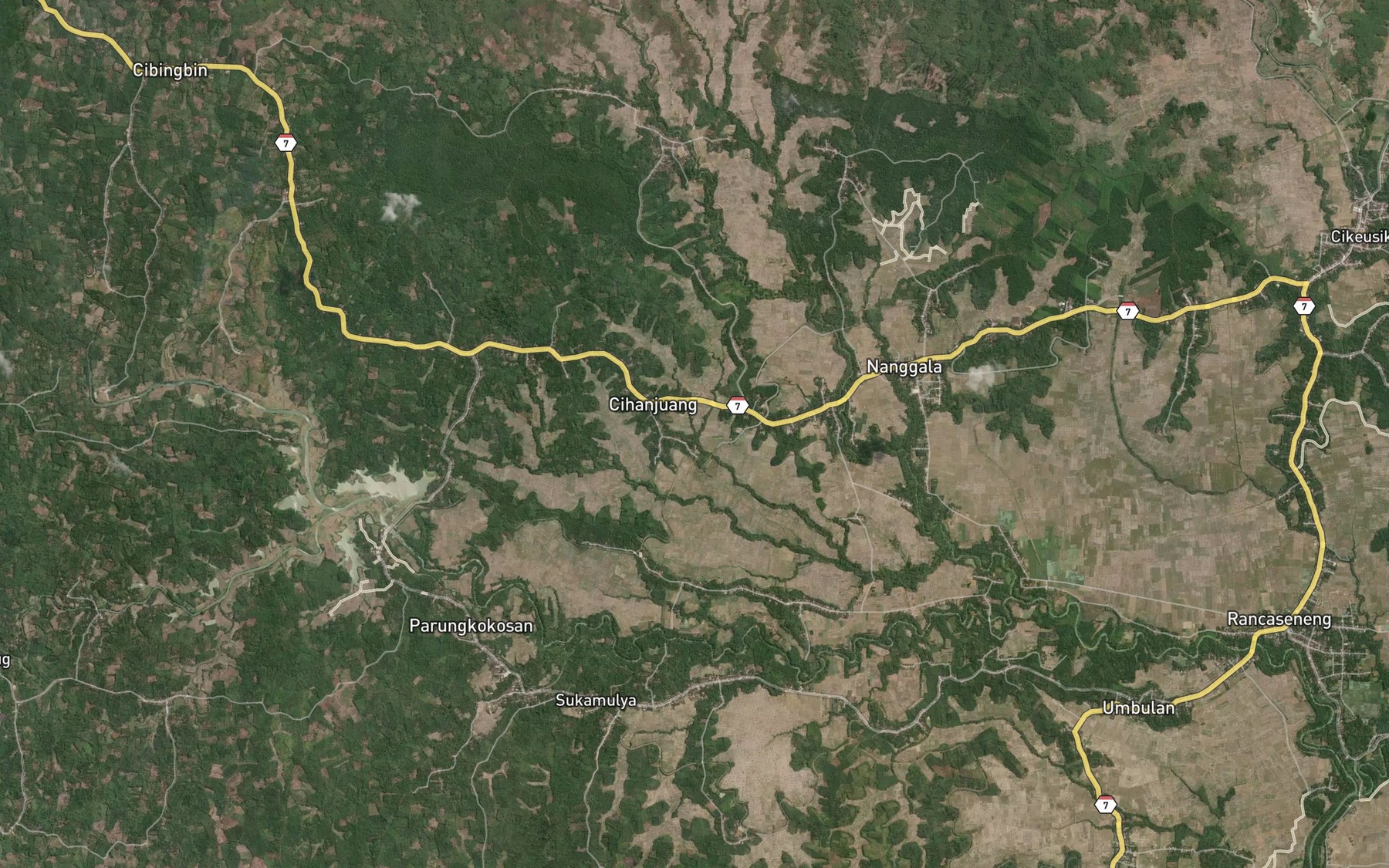 Satellite map of the Ci Pinang