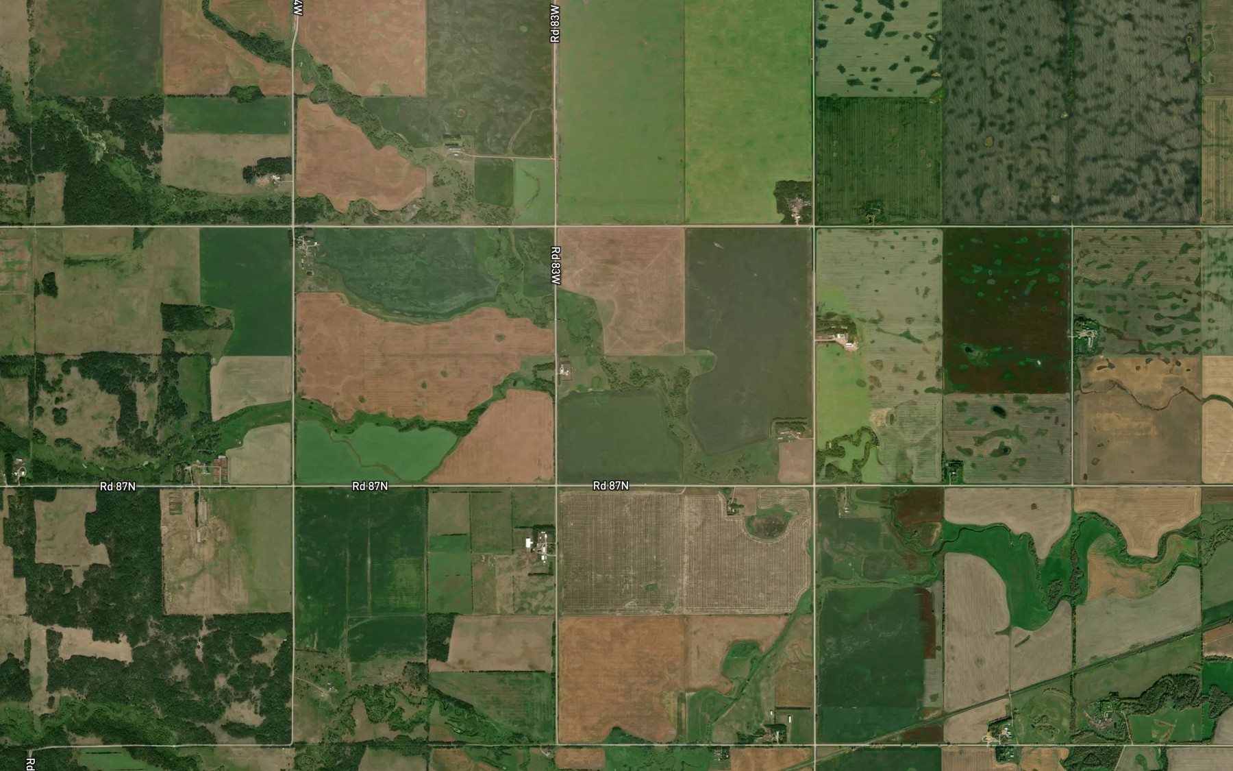 Satellite map of the Millar Creek