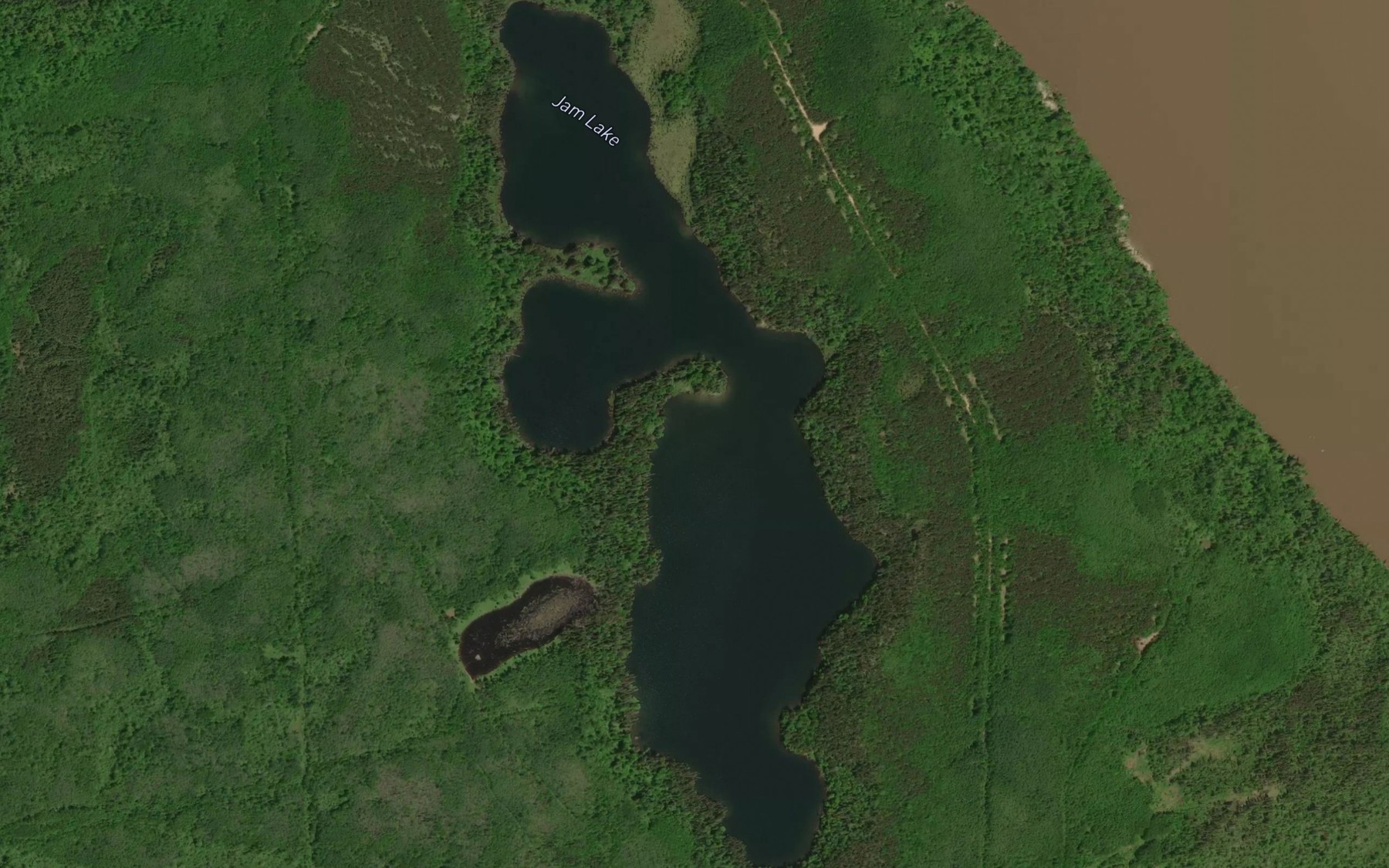 Satellite map of the Jam Lake