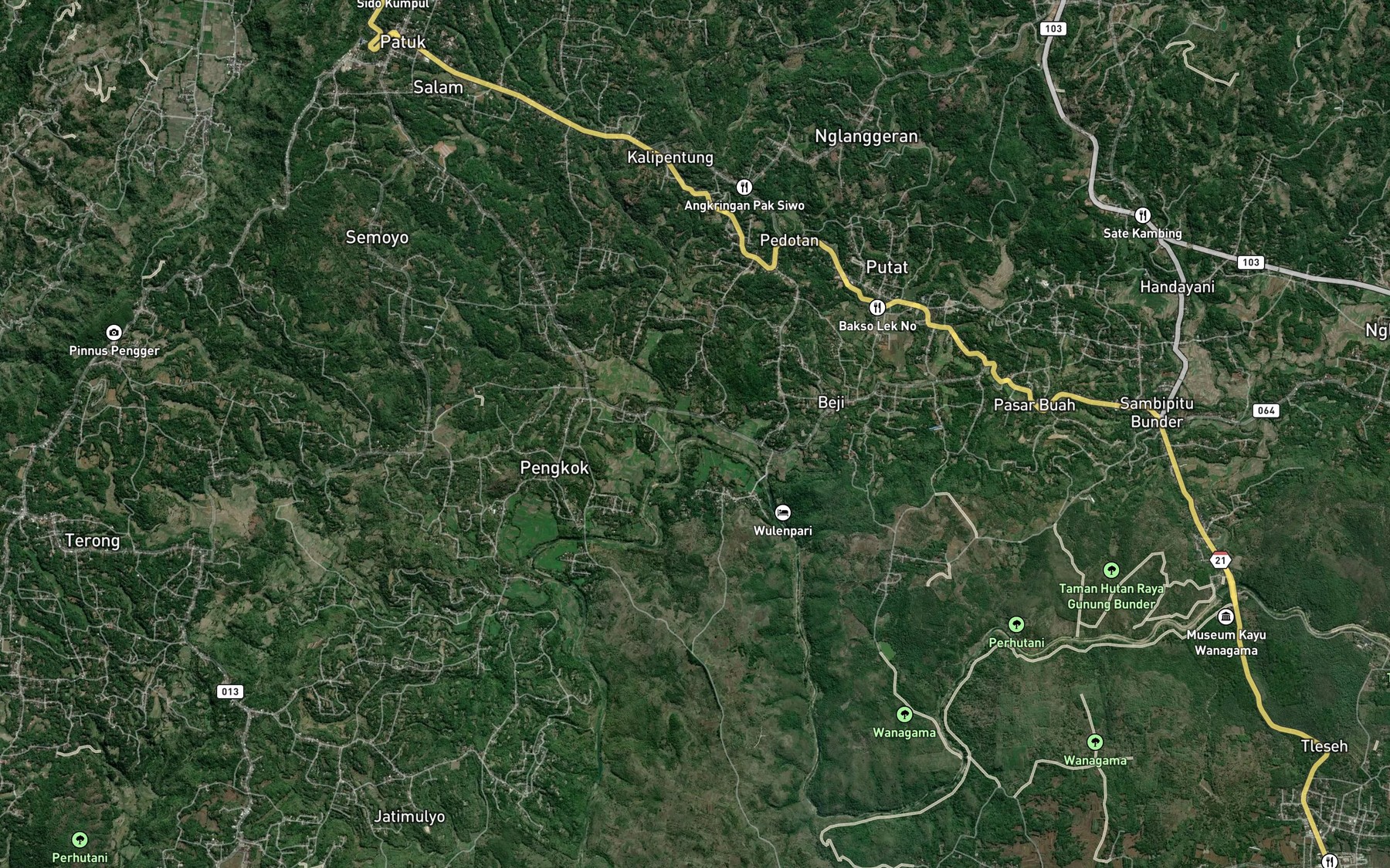 Satellite map of the Kali Pentung