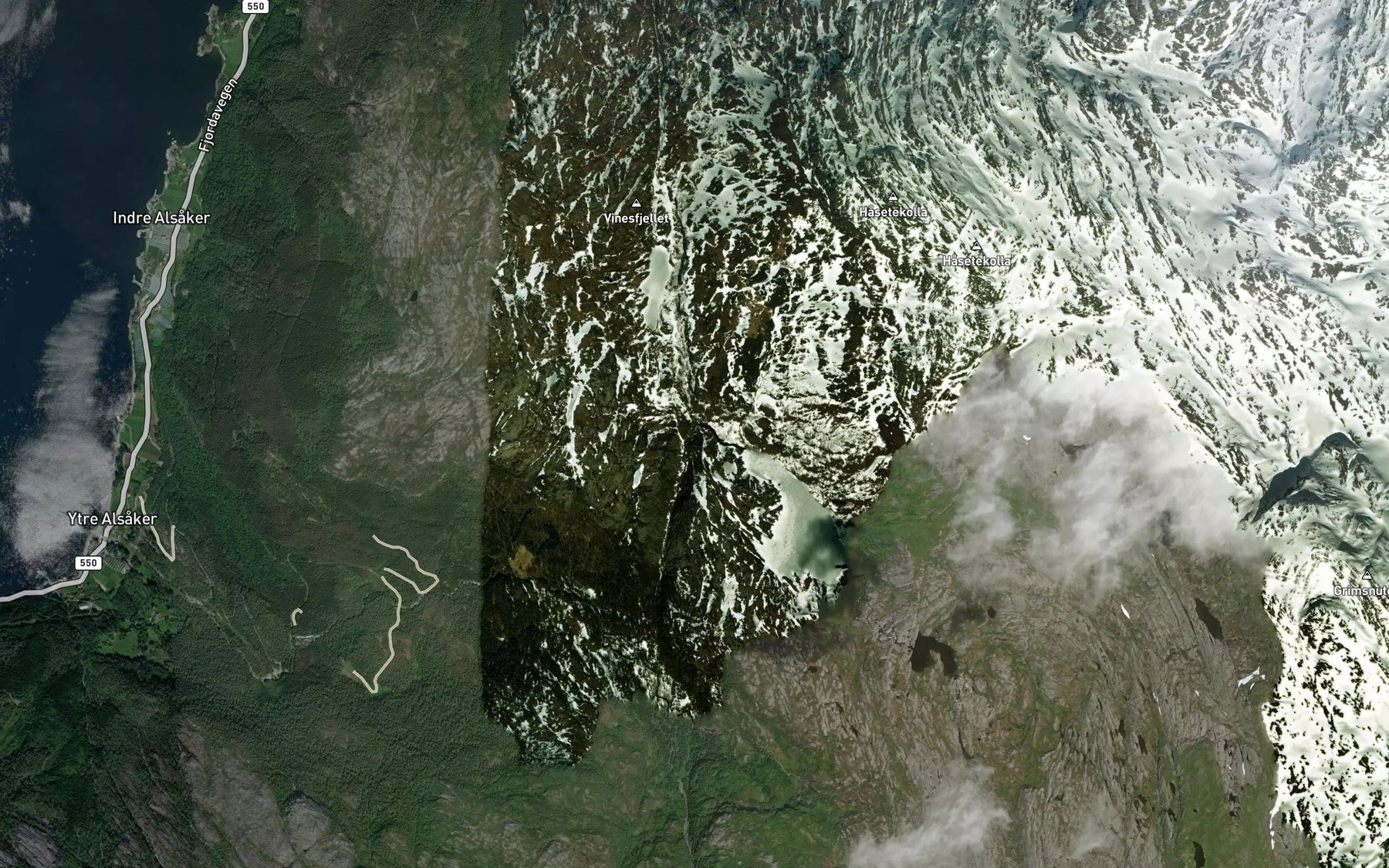 Satellite map of the Fossen