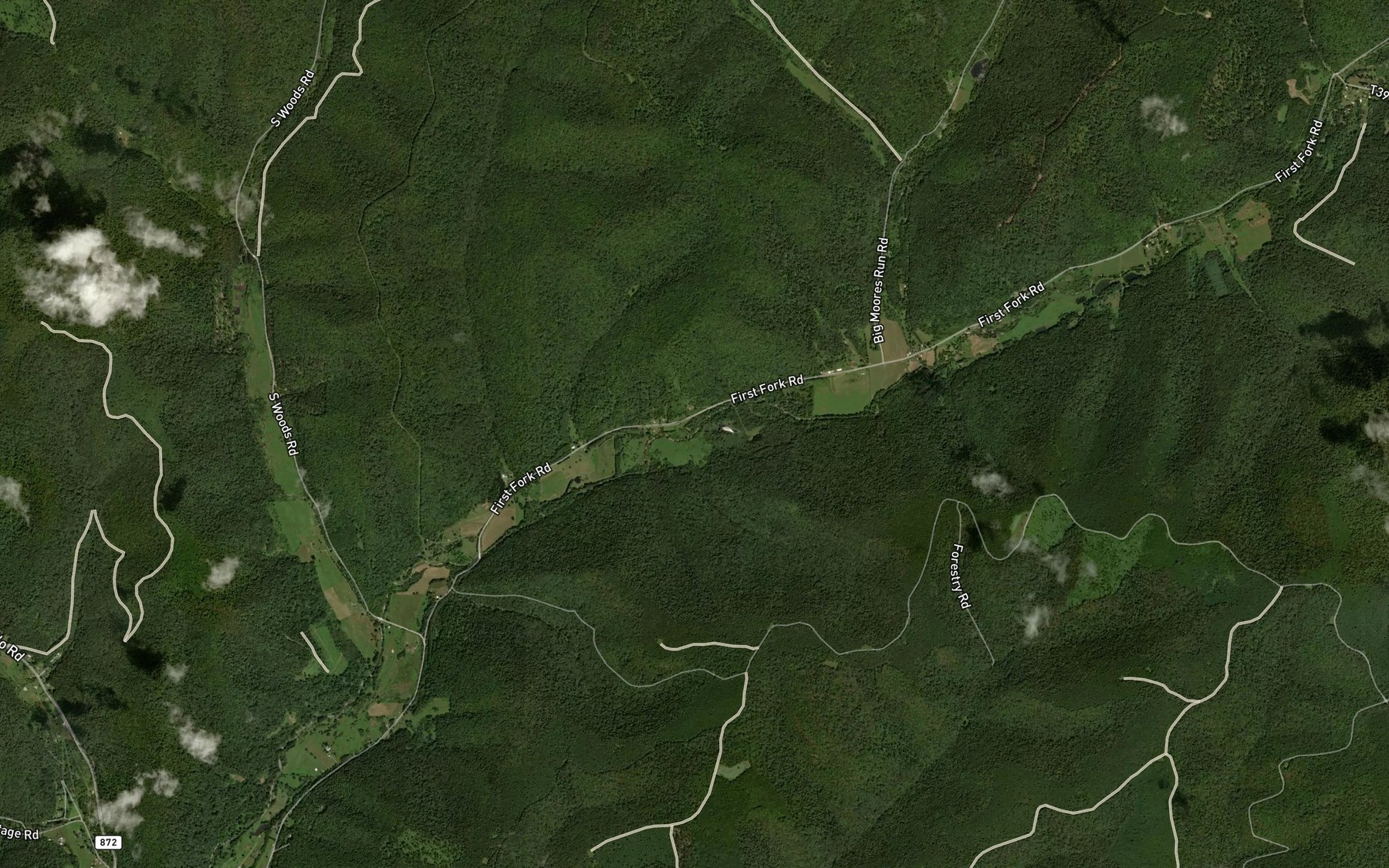 Satellite map of the Gravel Lick Run