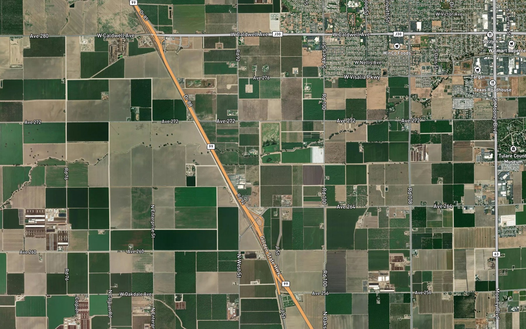 Satellite map of the Cameron Creek