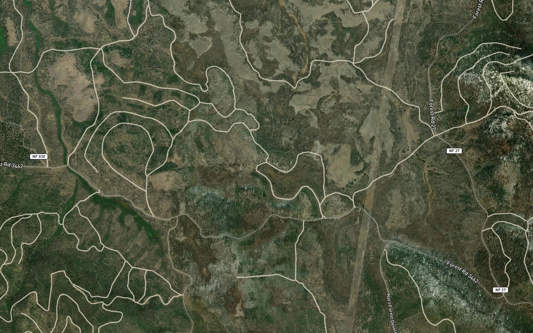 Satellite map of the Thicket Spring