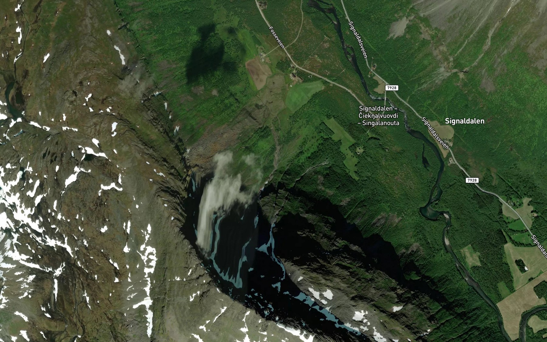 Satellite map of the Skredbekken