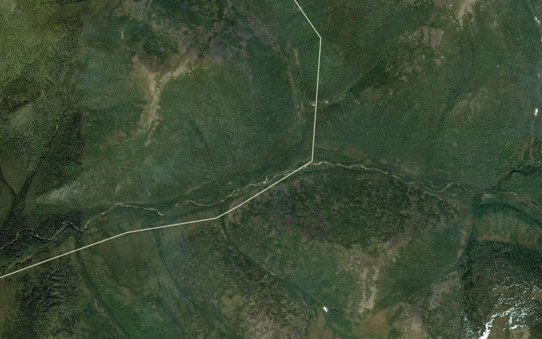 Satellite map of the Divide Creek