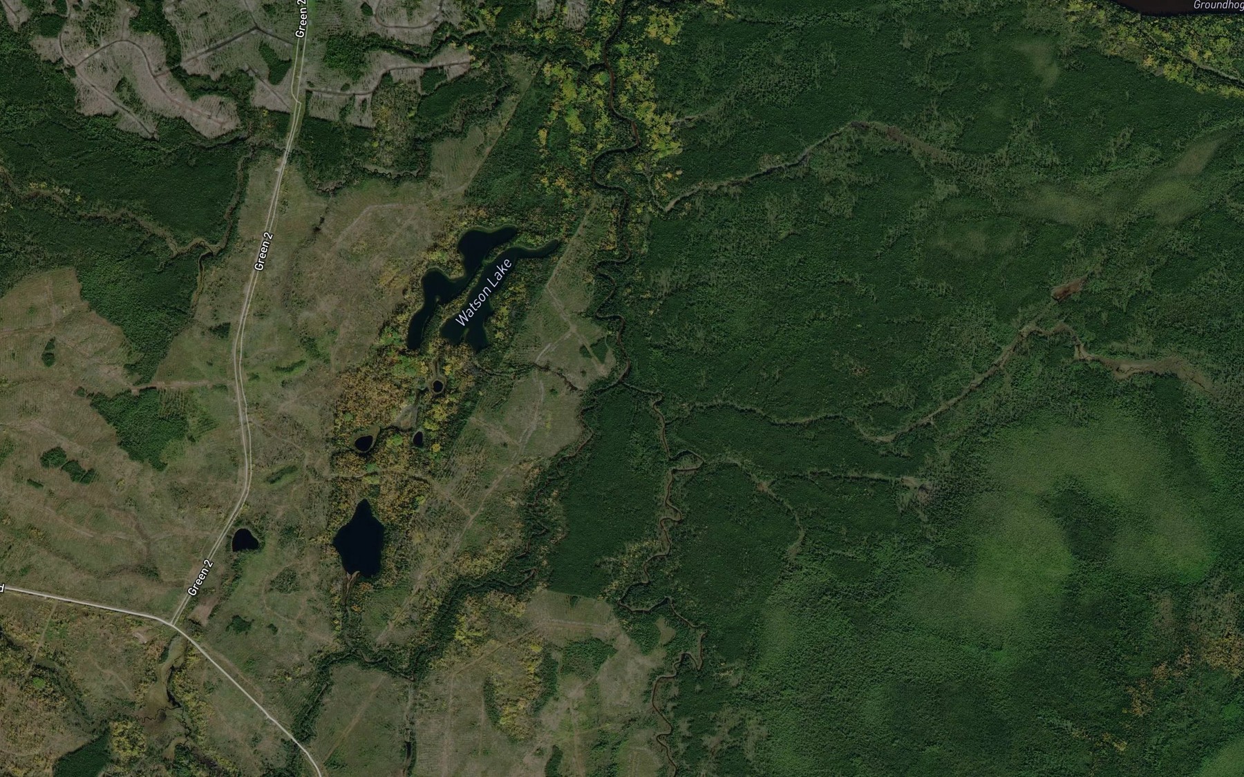 Satellite map of the Belford Creek
