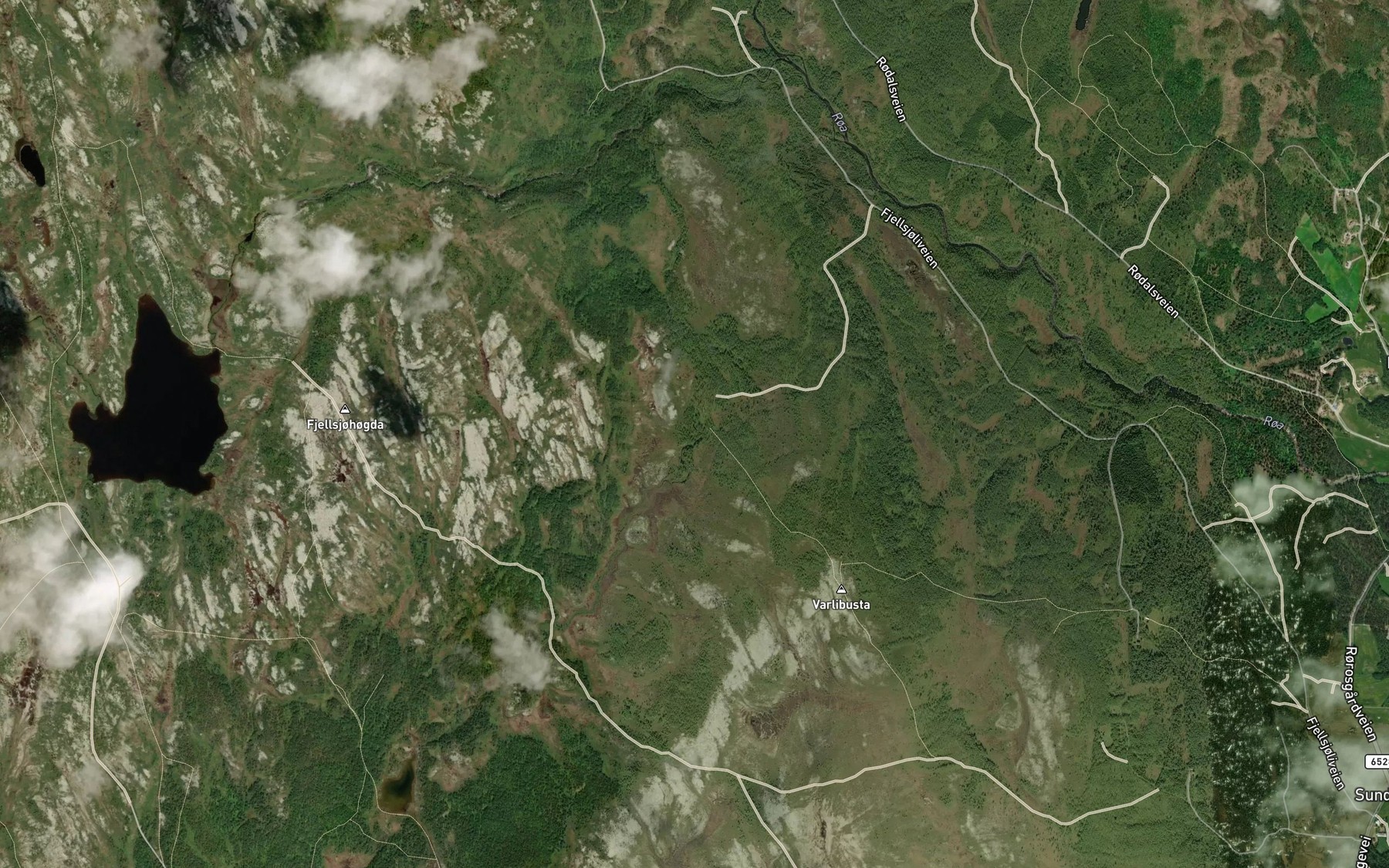 Satellite map of the Skittligbekken