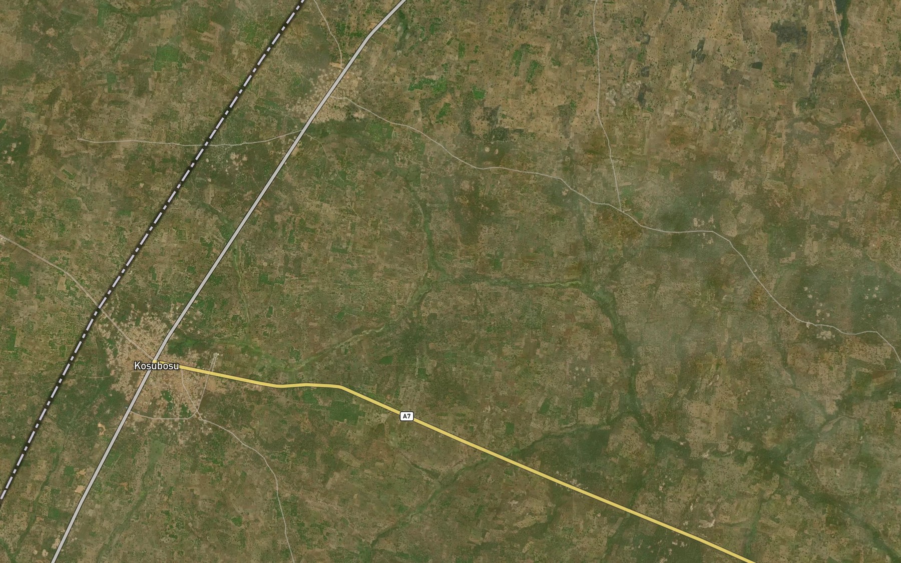 Satellite map of the River Ogede