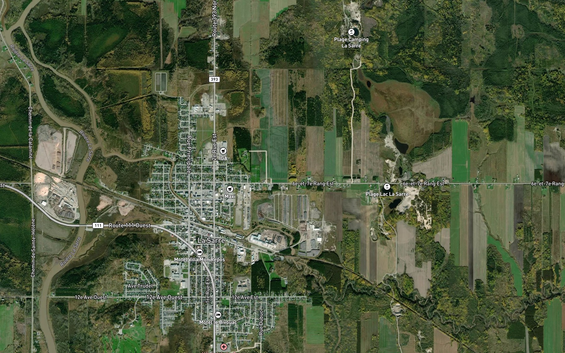Satellite map of the Cours d'eau Thibeault