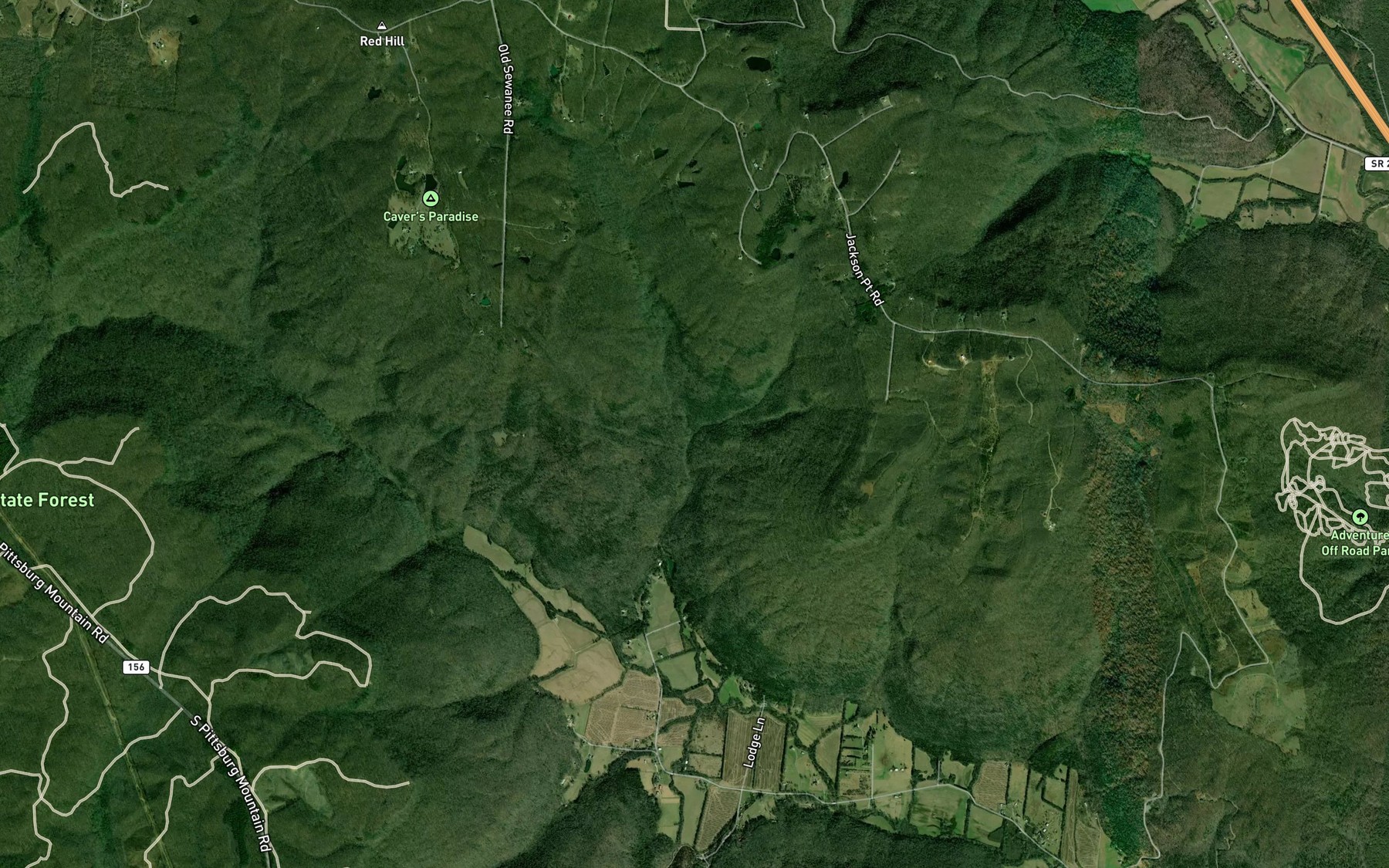 Satellite map of the Right Hand Prong Winn Creek