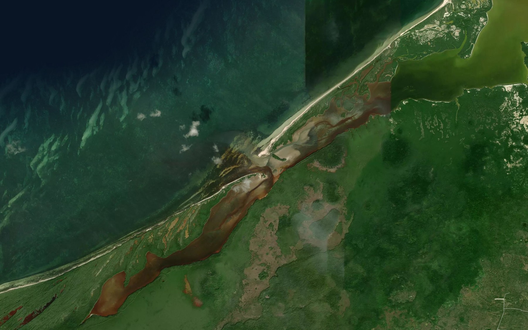 Satellite map of the Las Bocas de Dzilam
