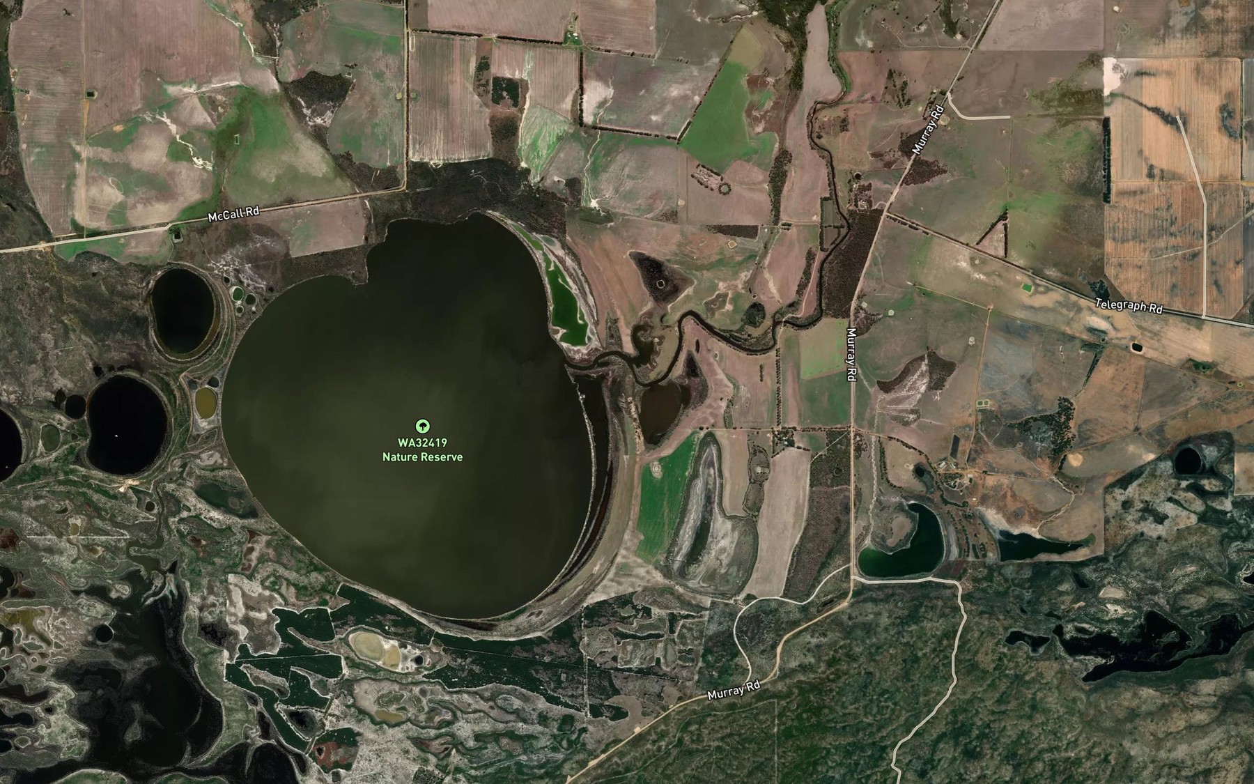 Satellite map of the Dalyup River