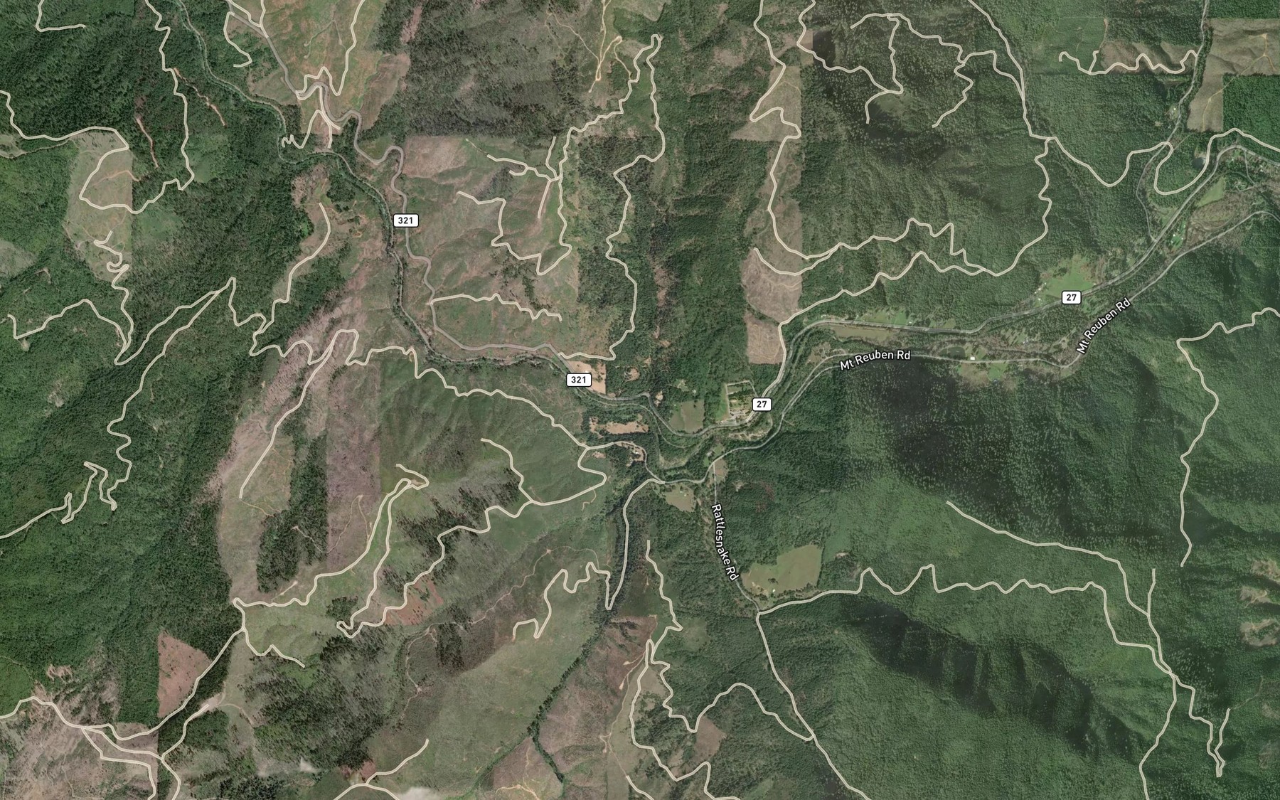 Satellite map of the Panther Creek