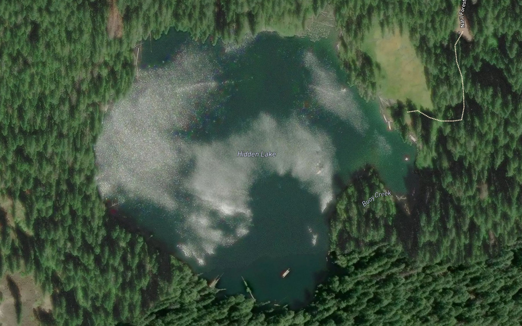 Satellite map of the Hidden Lake