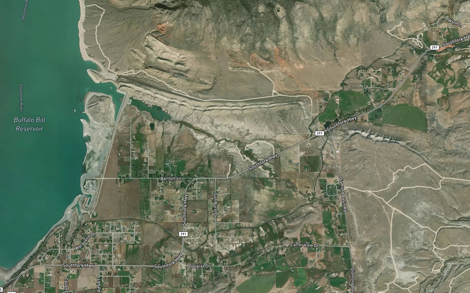 Satellite map of the Diamond Creek