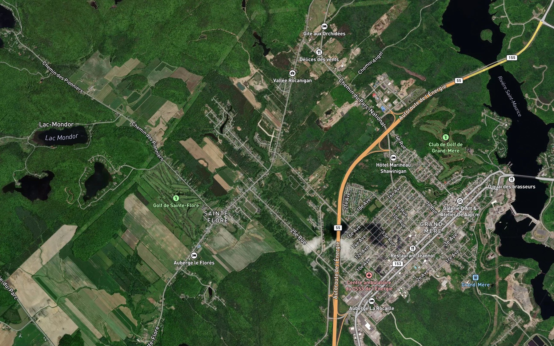 Satellite map of the Cours d'eau Ricard-Foucher