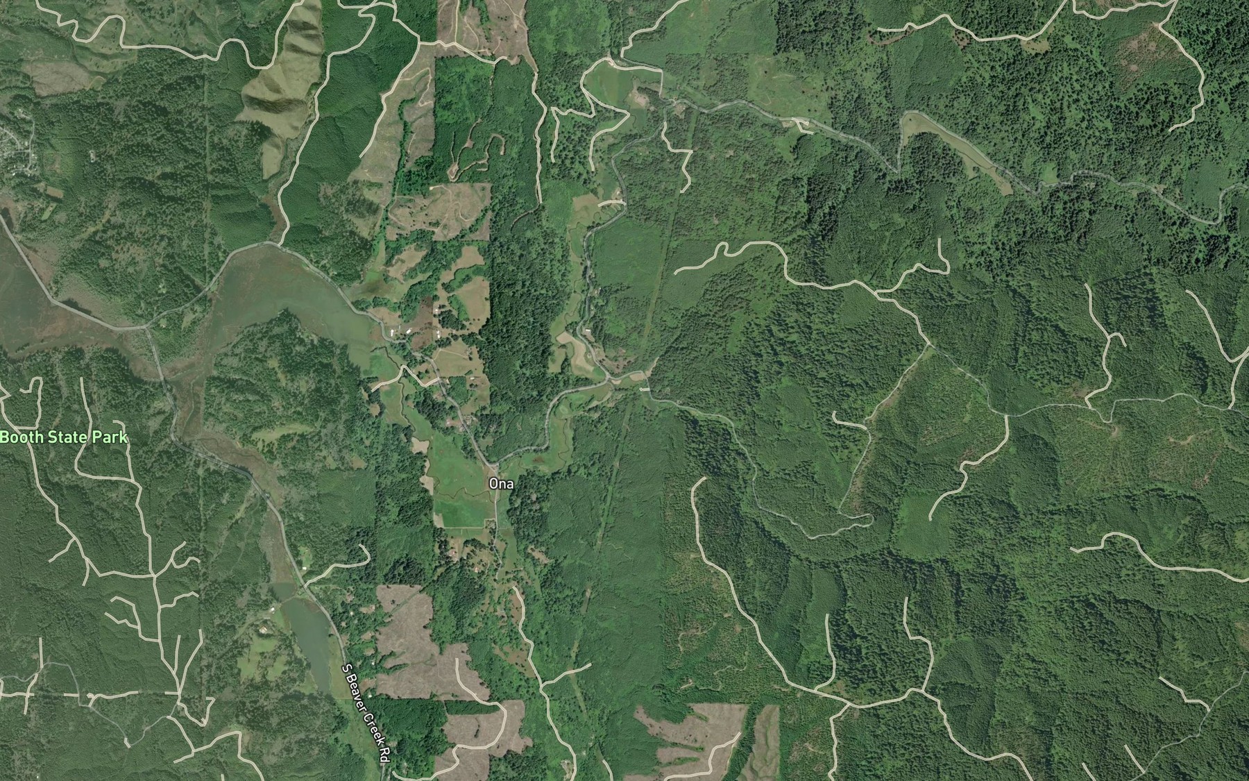 Satellite map of the Elkhorn Creek