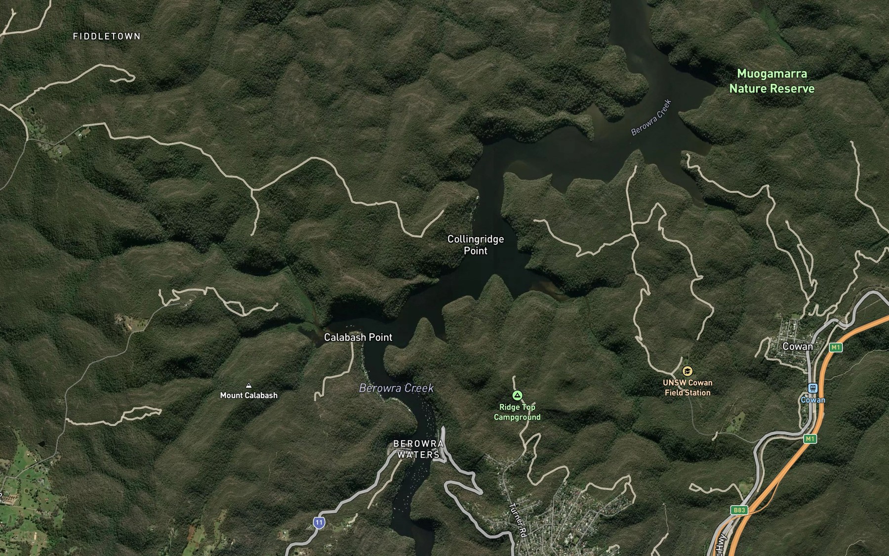 Satellite map of the Deep Bay