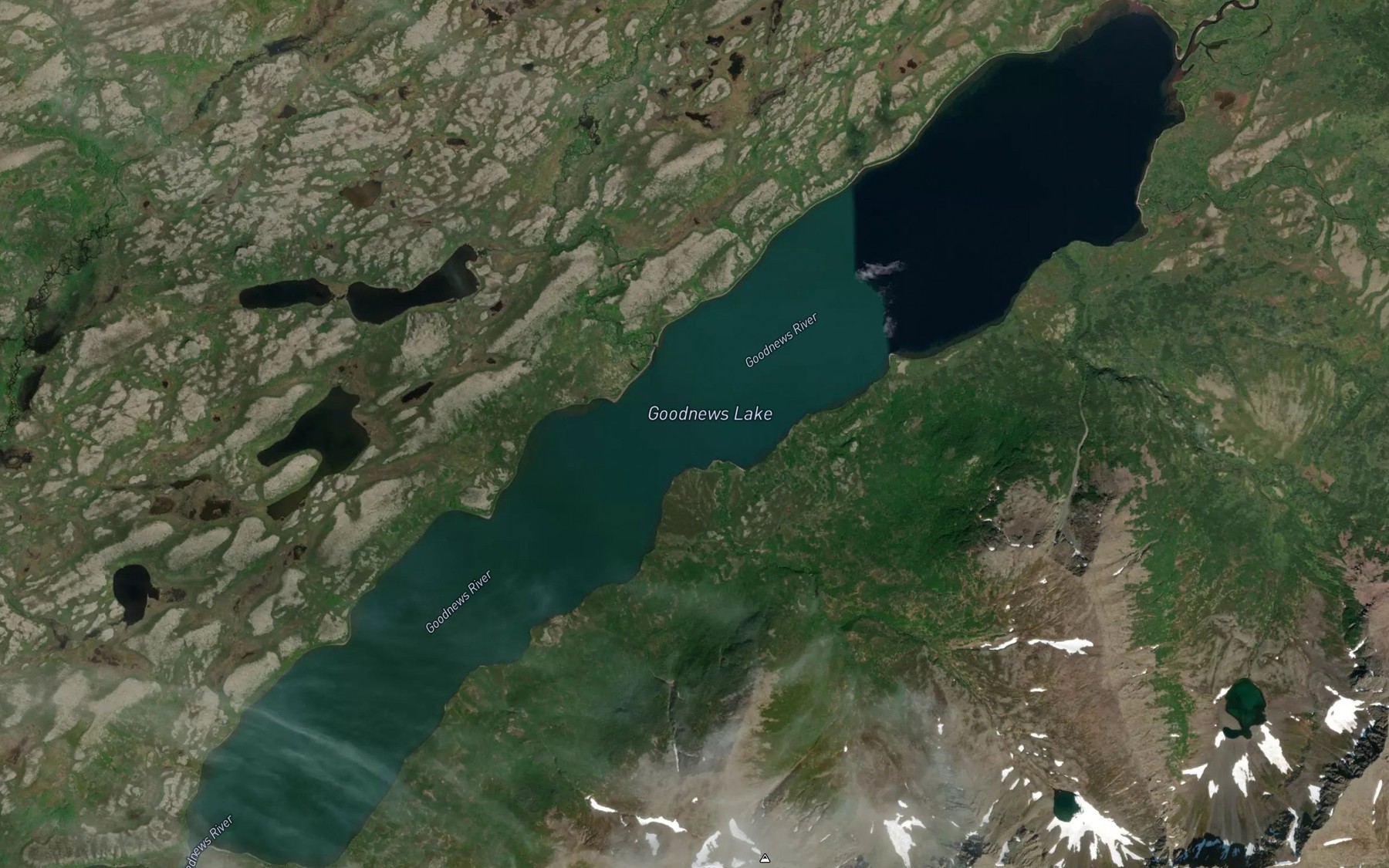 Satellite map of the Goodnews Lake