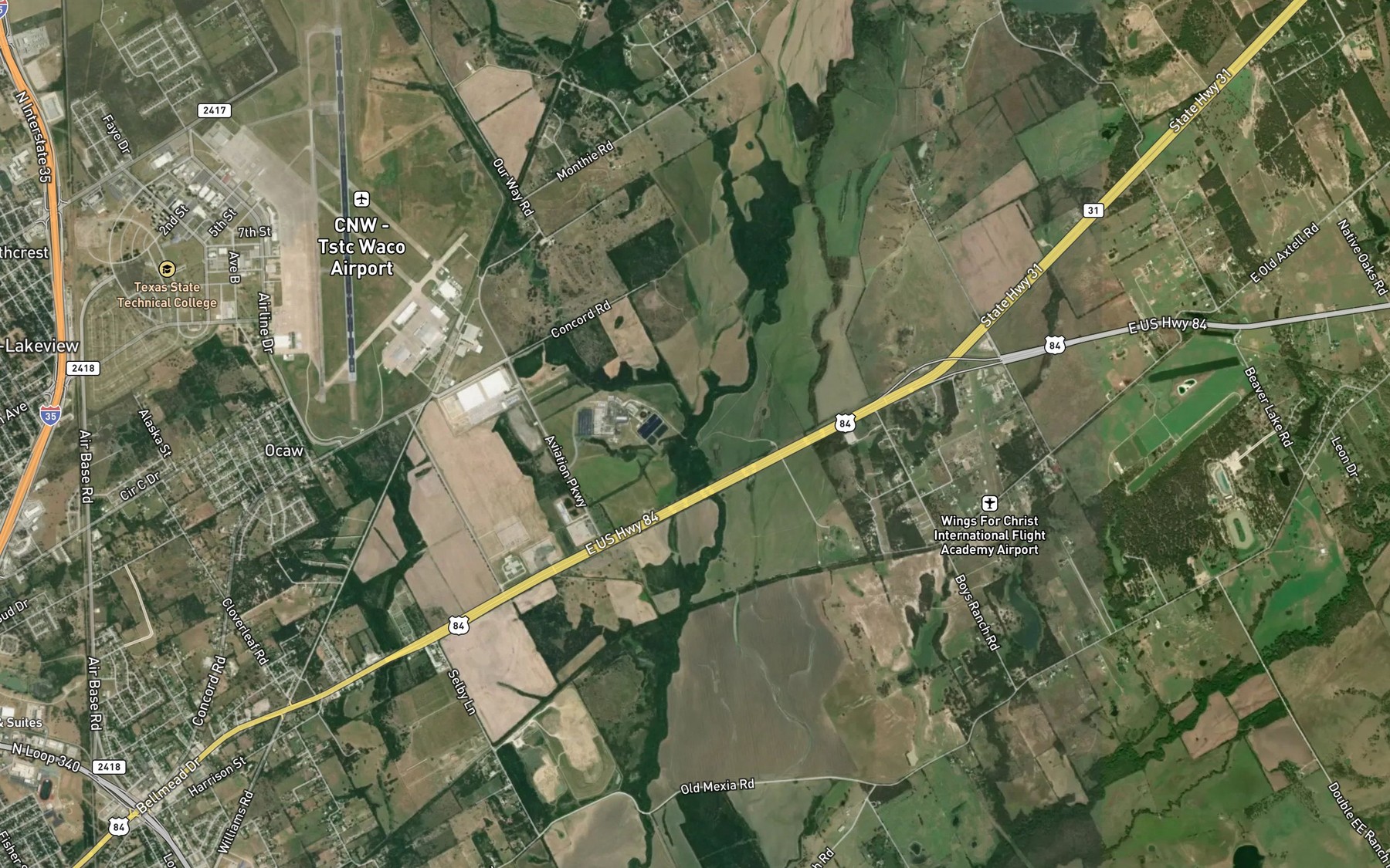 Satellite map of the Kirkland Branch