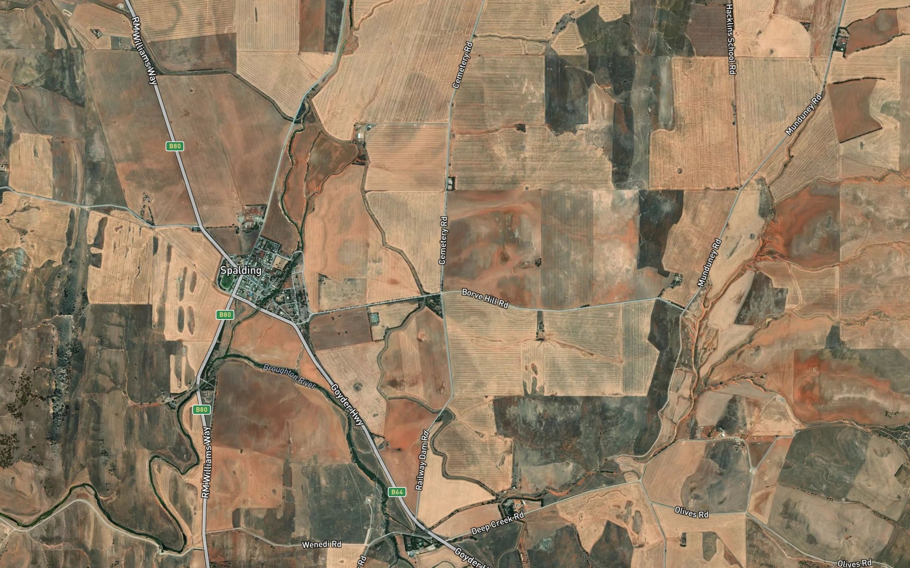 Satellite map of the Fresh Water Creek