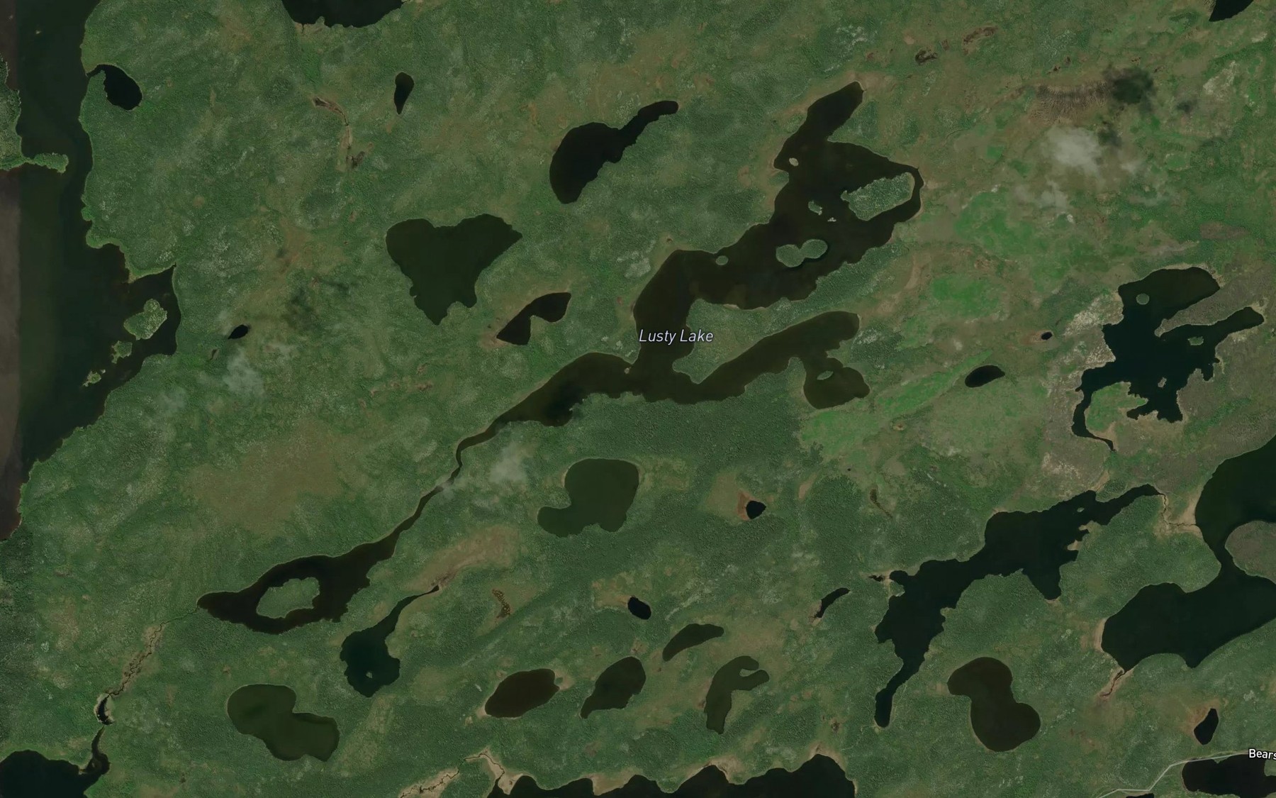 Satellite map of the Lusty Lake