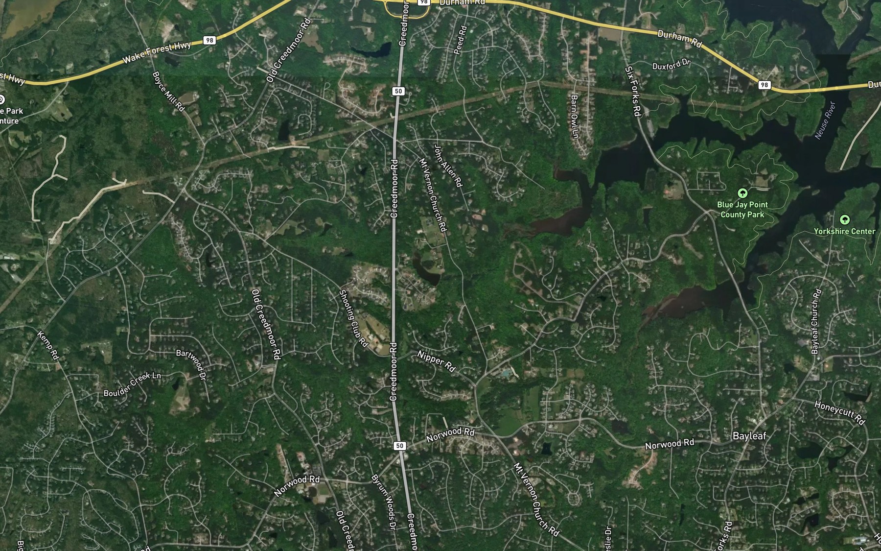 Satellite map of the Poole Lake