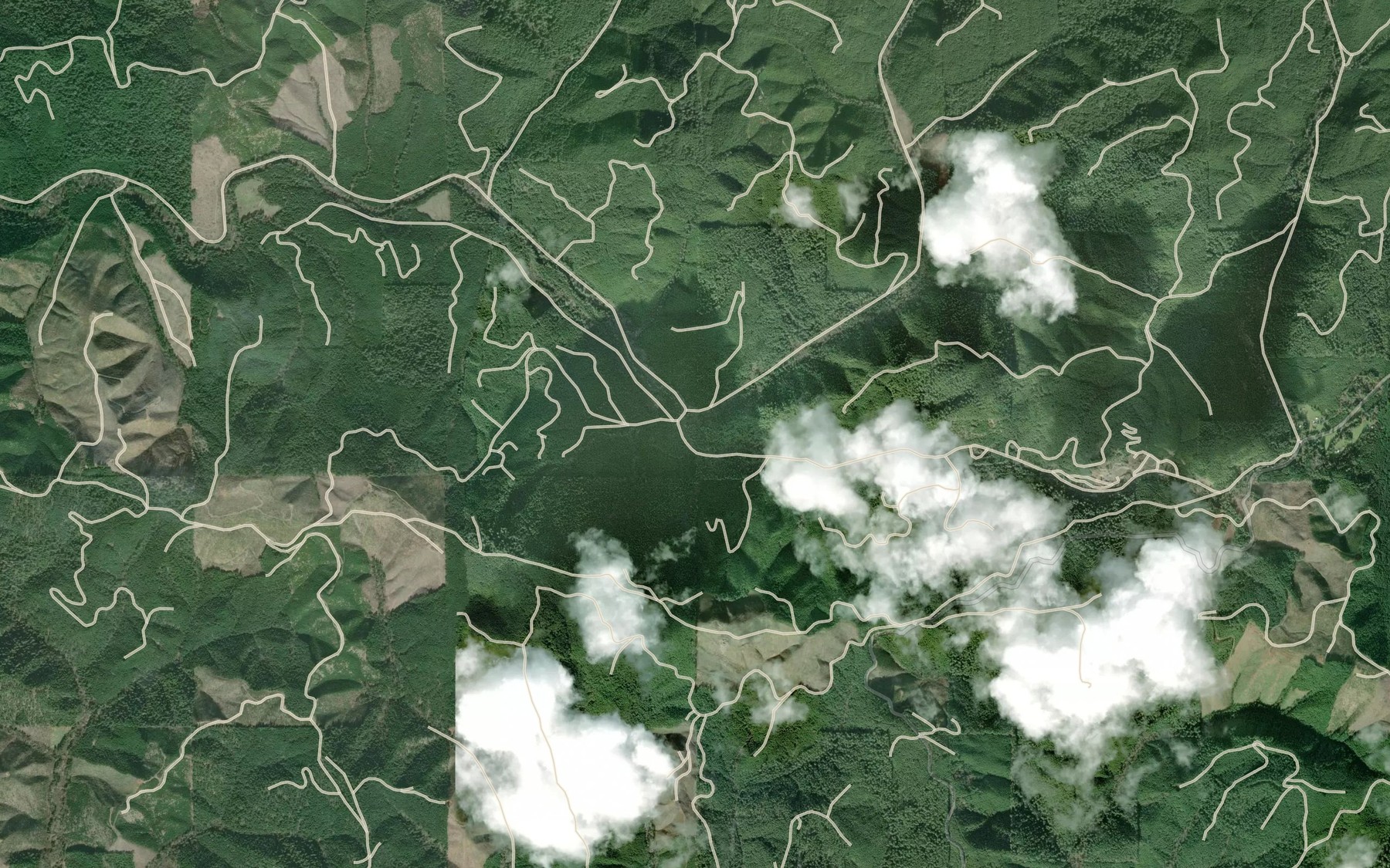 Satellite map of the Eames Creek