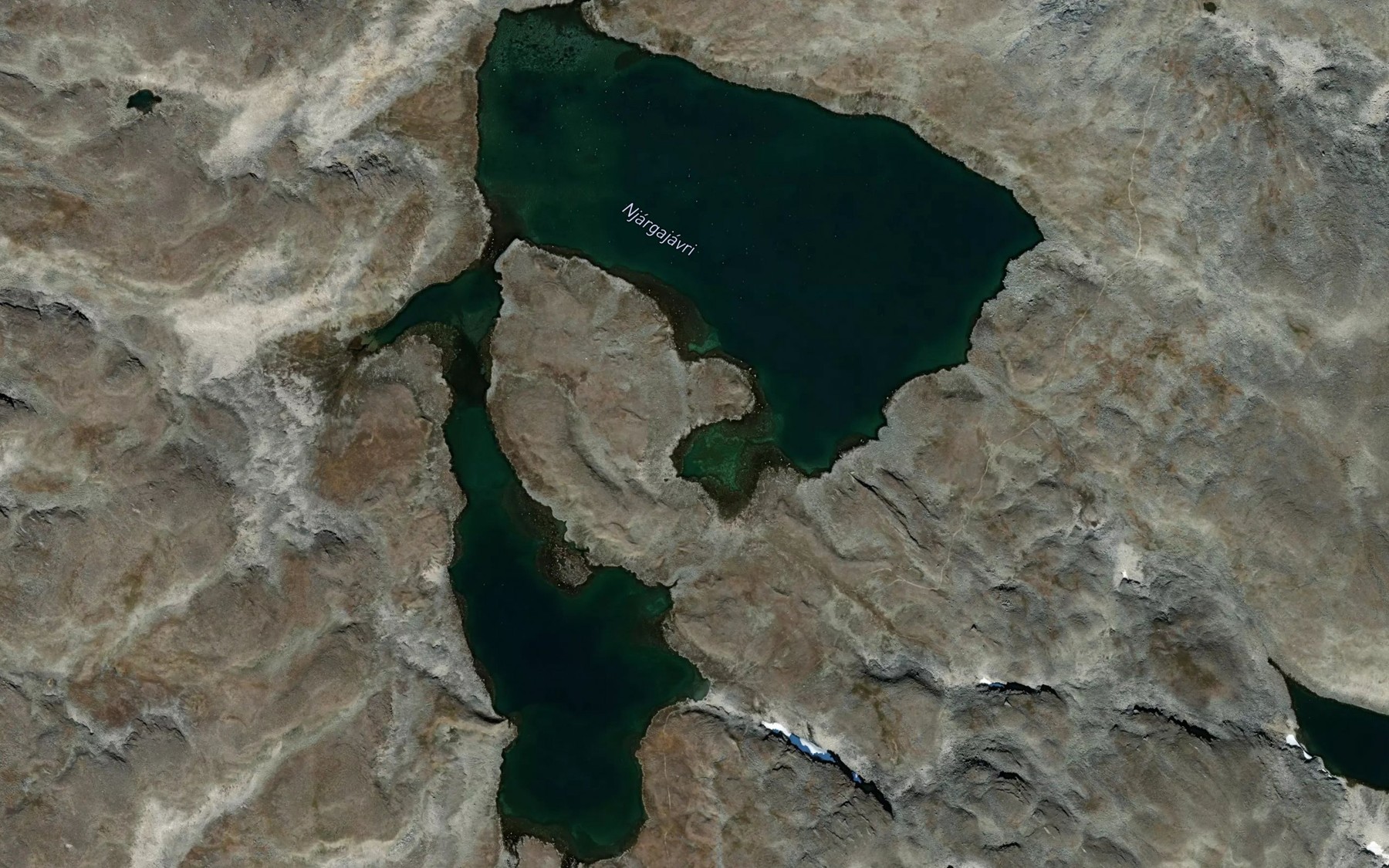 Satellite map of the Njargajavri