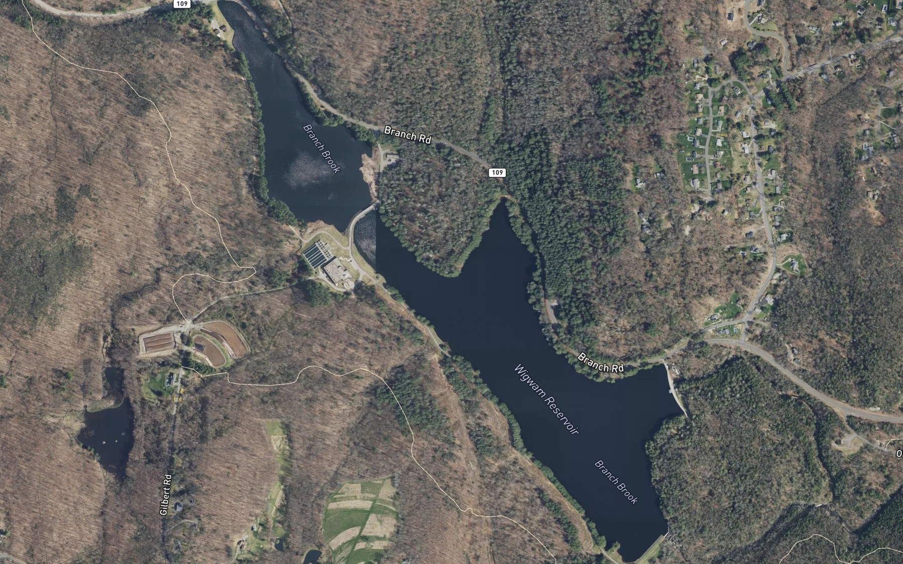 Satellite map of the Wigwam Reservoir