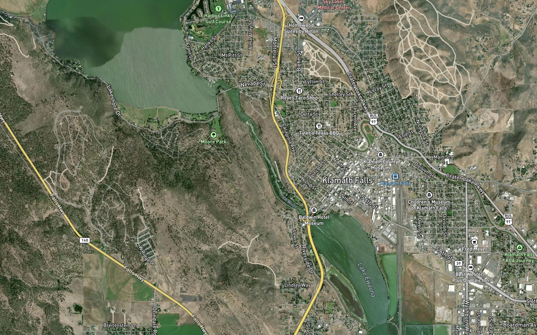 Satellite map of the Keno Canal