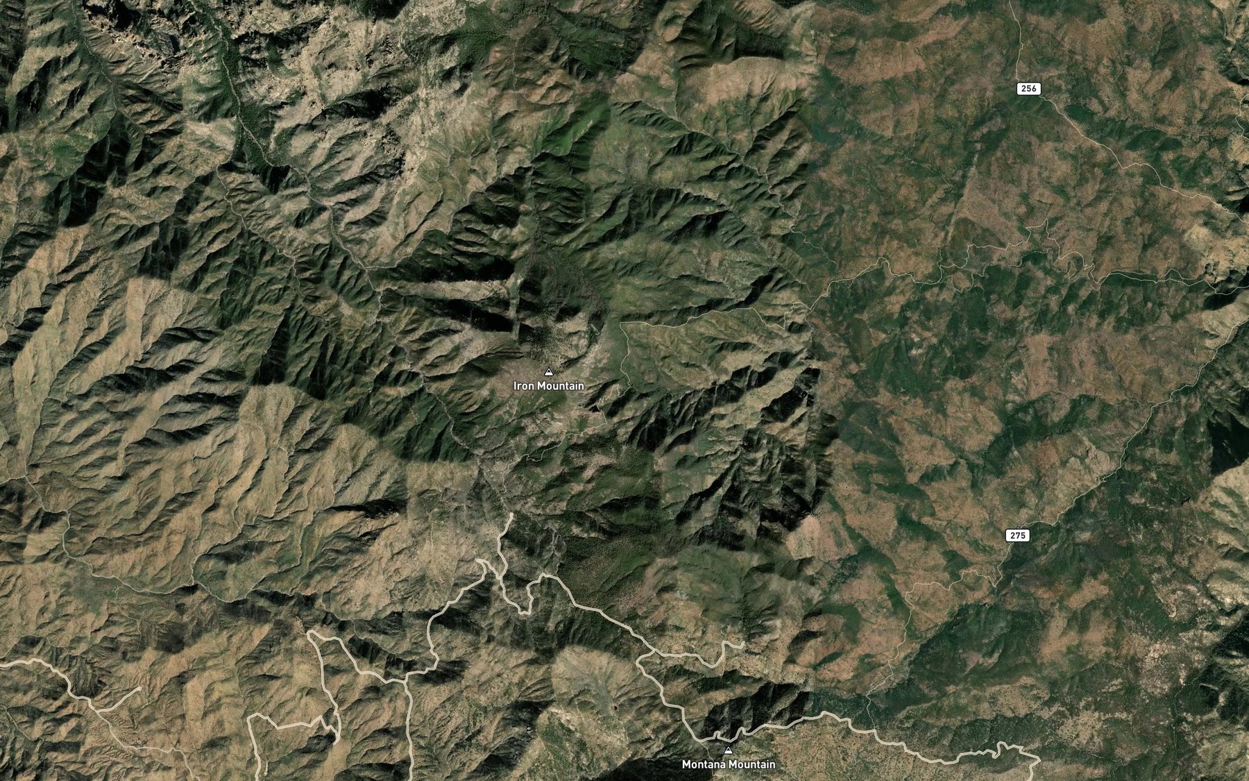 Satellite map of the Iron Mountain Spring