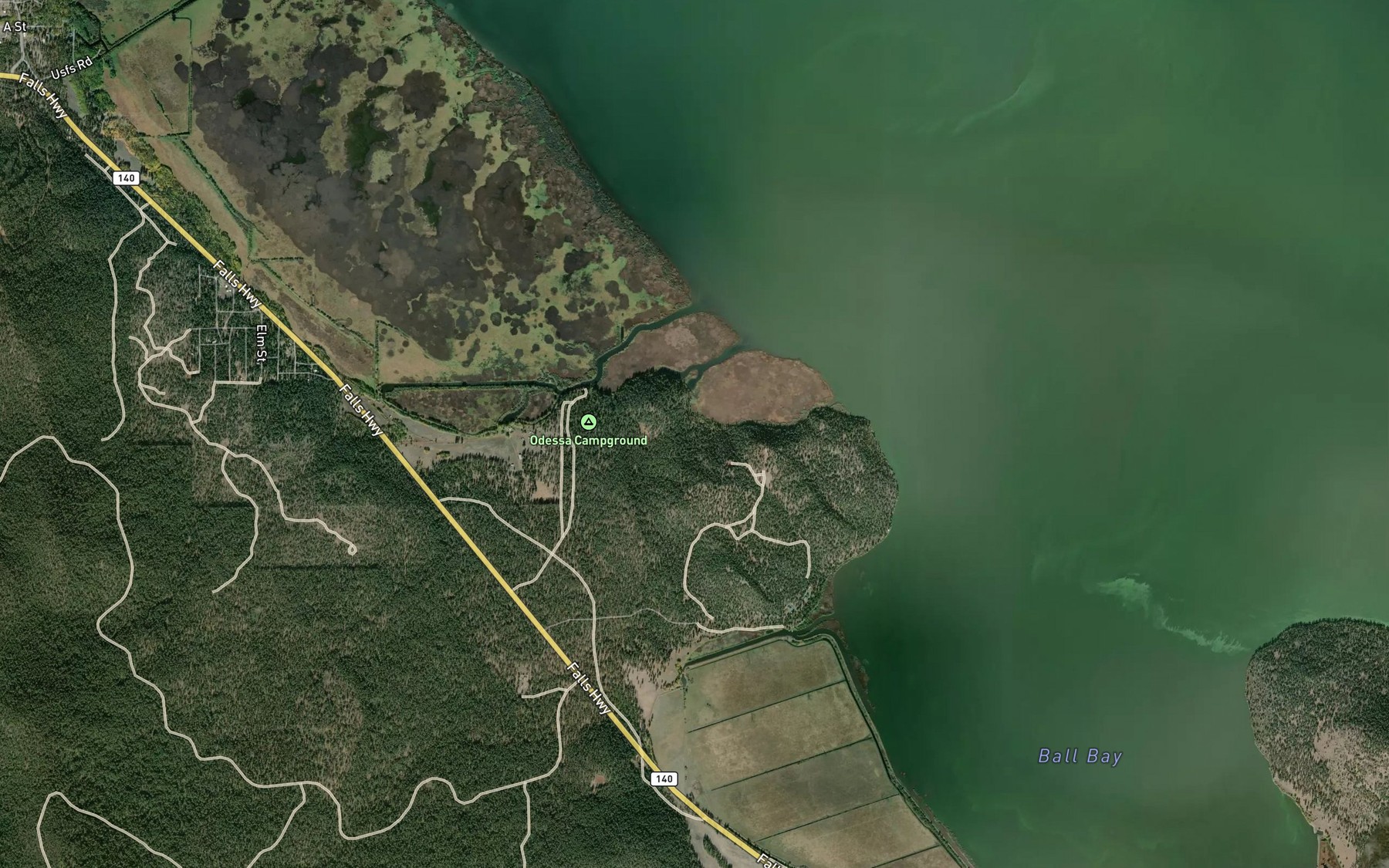 Satellite map of the Bud Spring