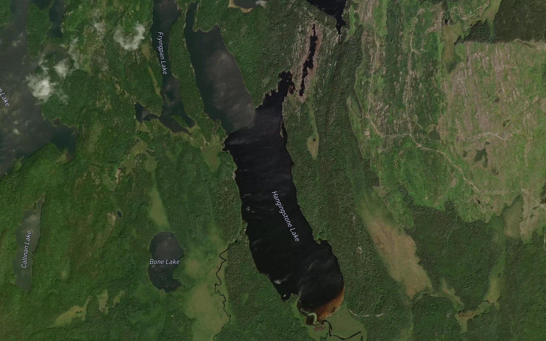 Satellite map of the Hangingstone Lake