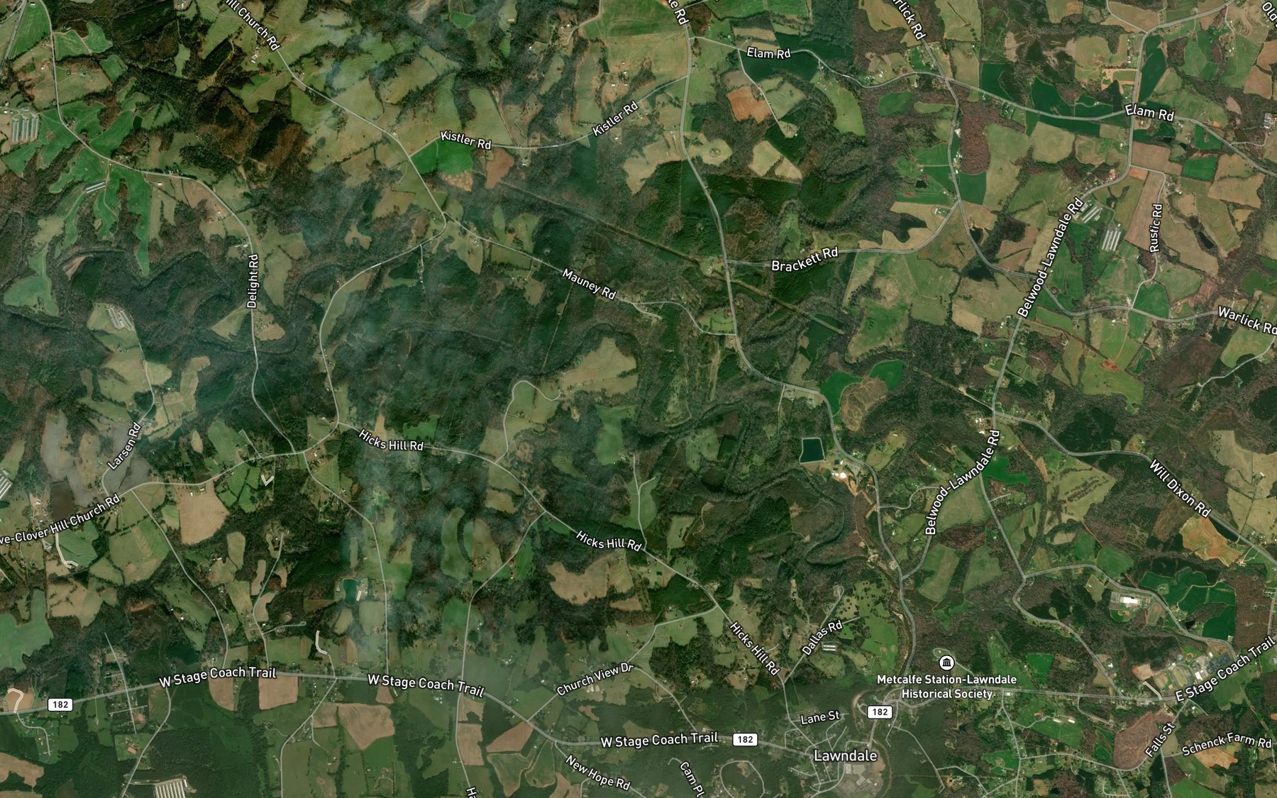 Satellite map of the Grassy Branch