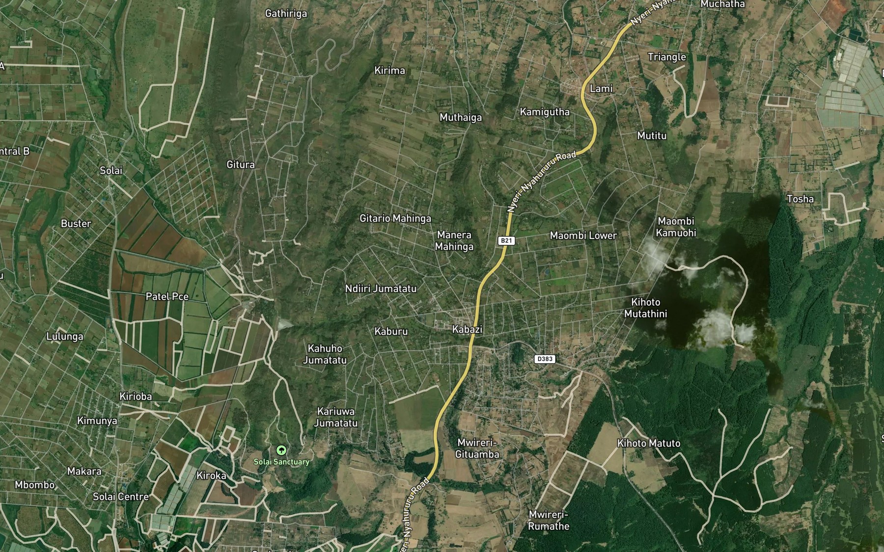 Satellite map of the Tinderess