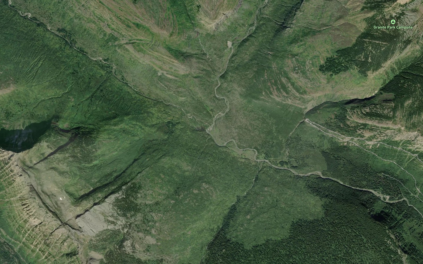 Satellite map of the Mineral Creek