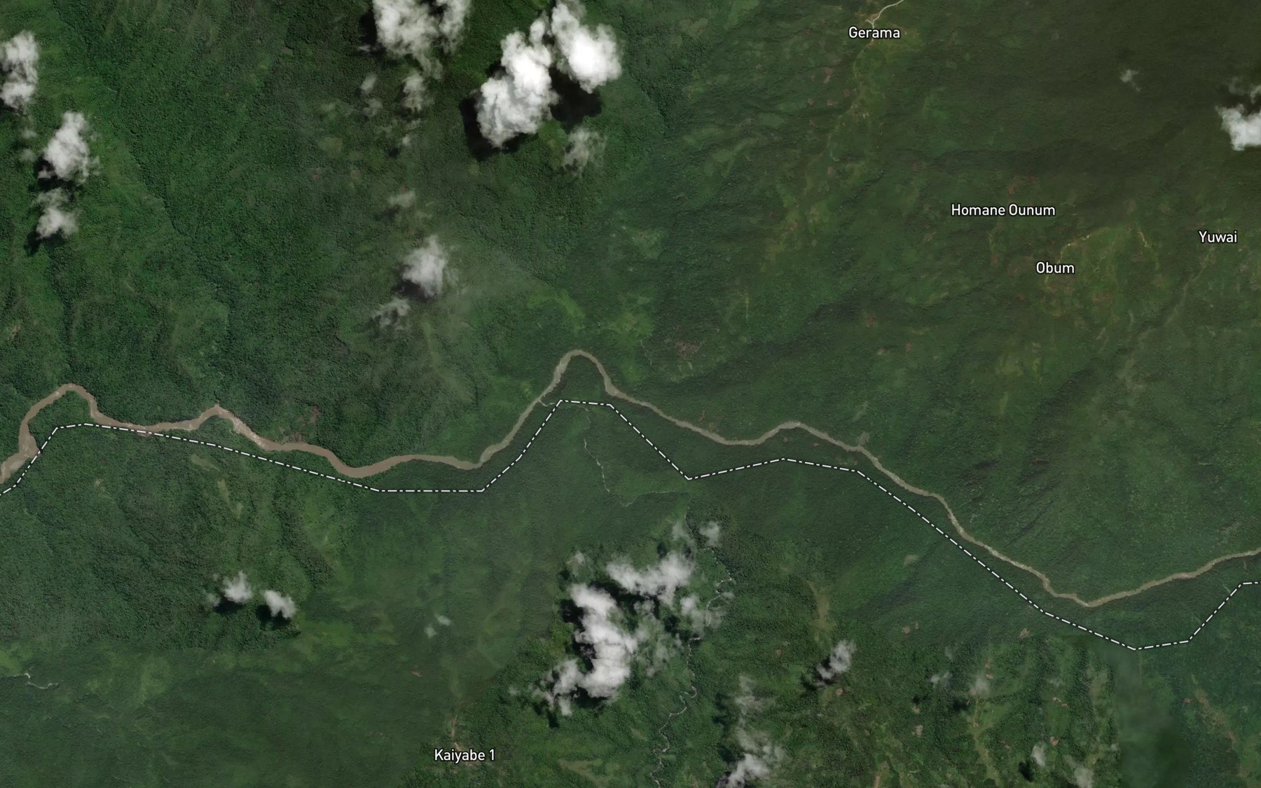 Satellite map of the Blim Creek