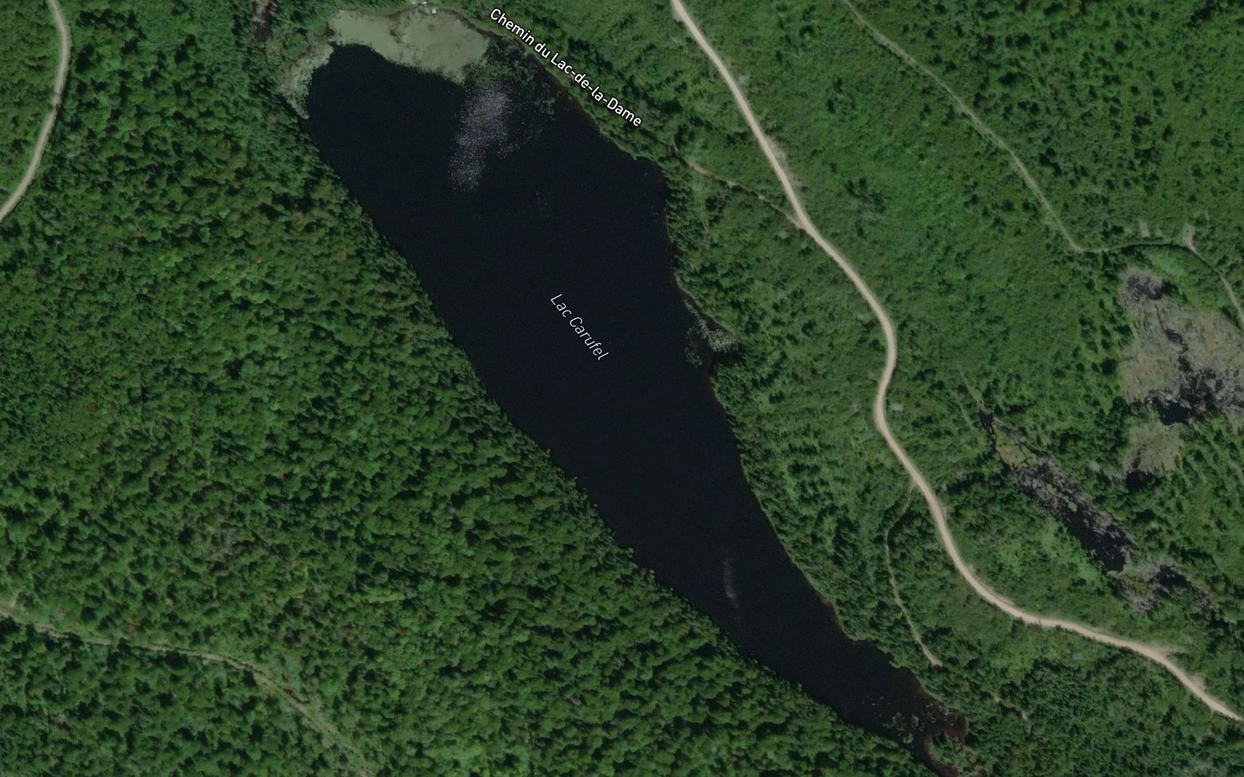 Satellite map of the Lac Carufel