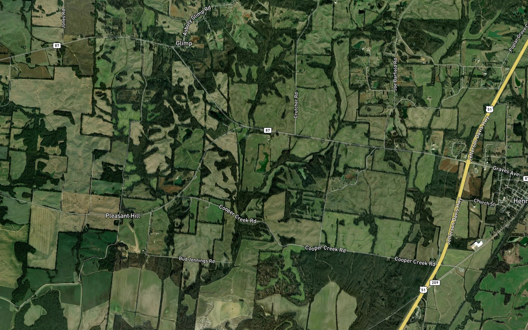 Satellite map of the Ried Dunavant Lake