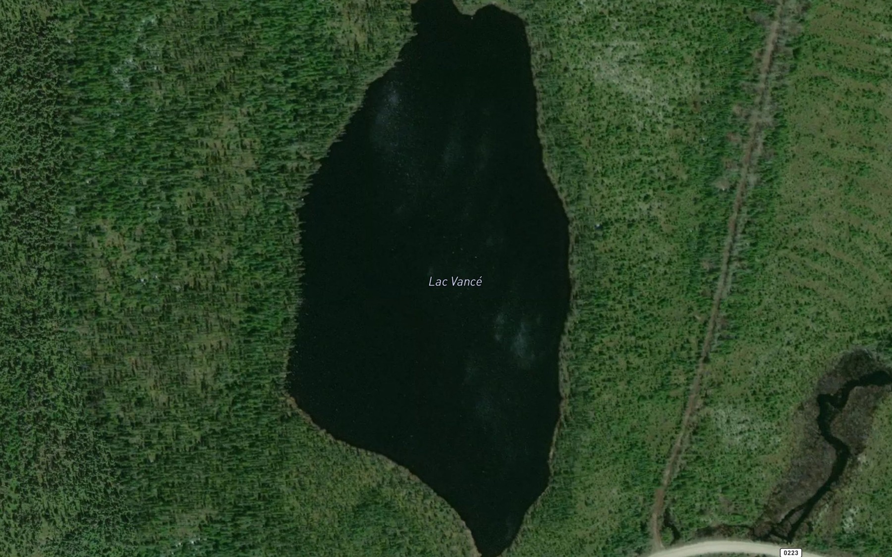 Satellite map of the Lac Vance