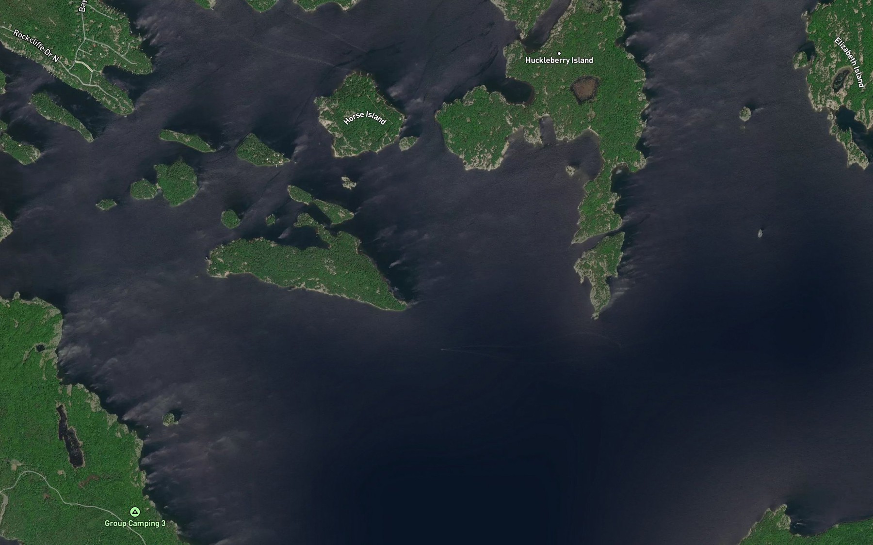Satellite map of the Parry Sound