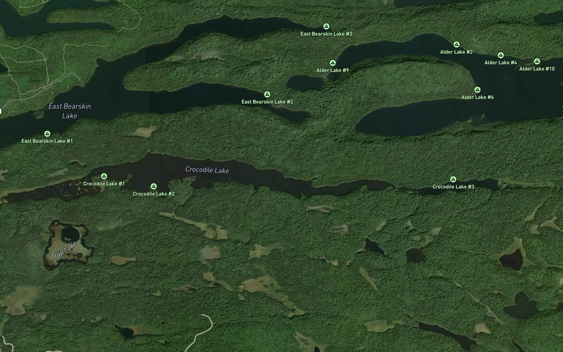 Satellite map of the Crocodile Lake