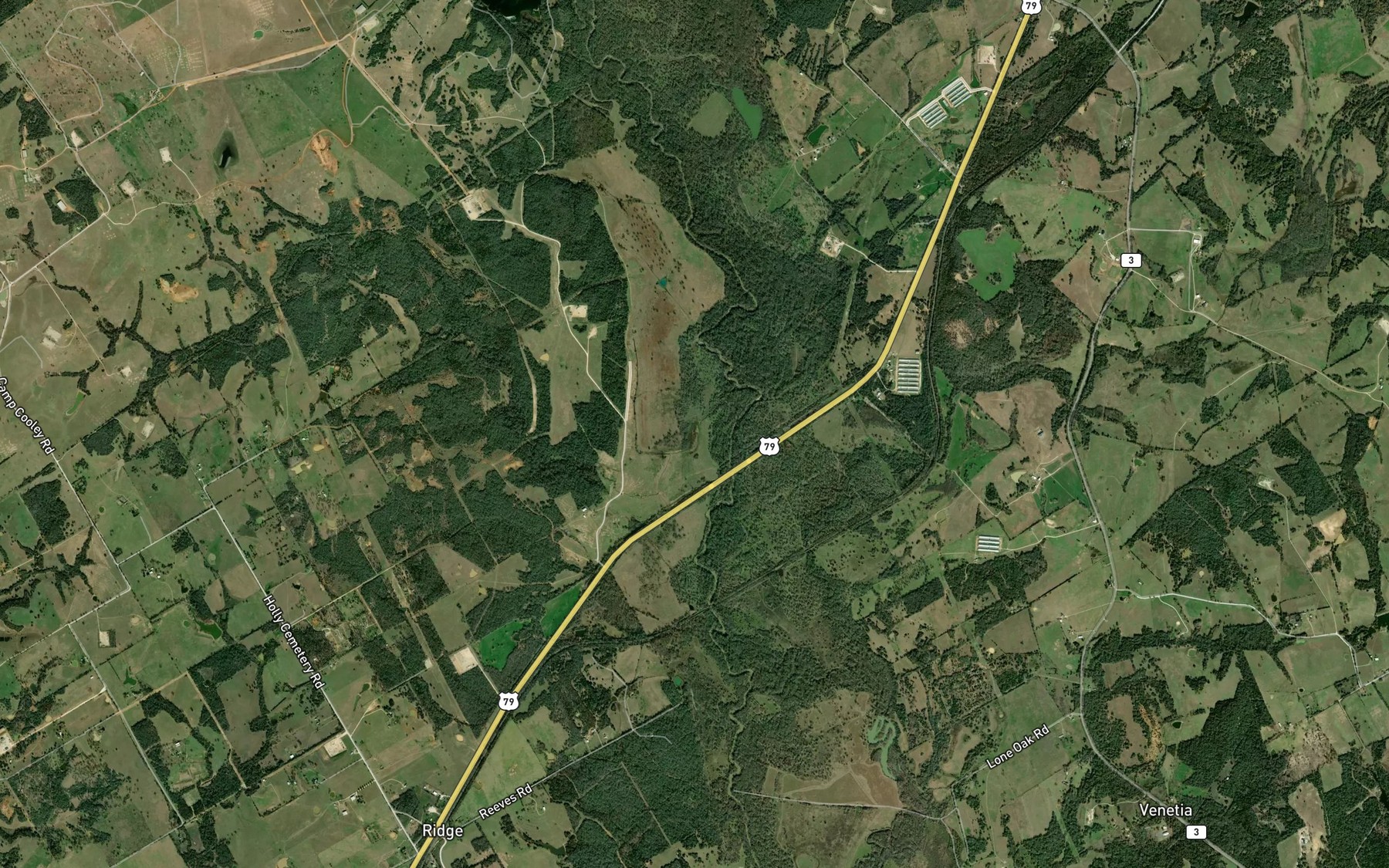 Satellite map of the Red Oak Lake