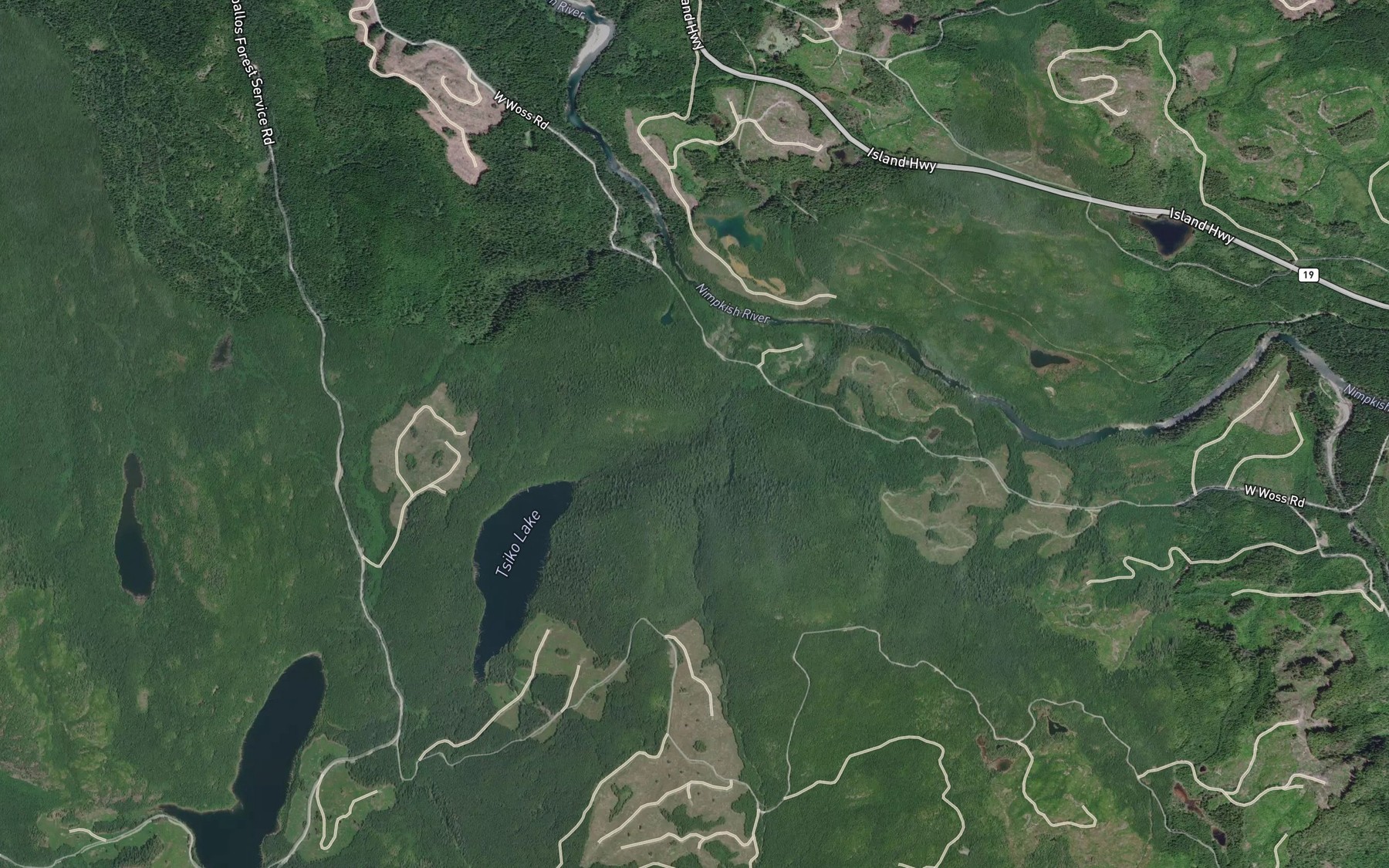 Satellite map of the Tsiko Creek