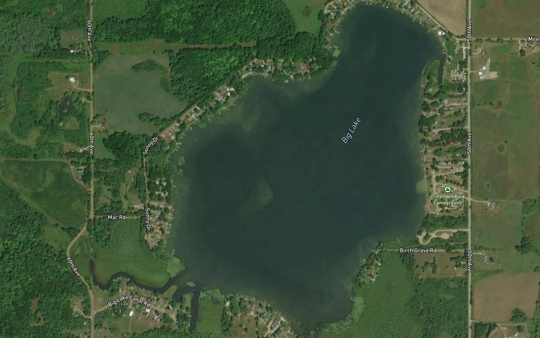 Satellite map of the Big Lake